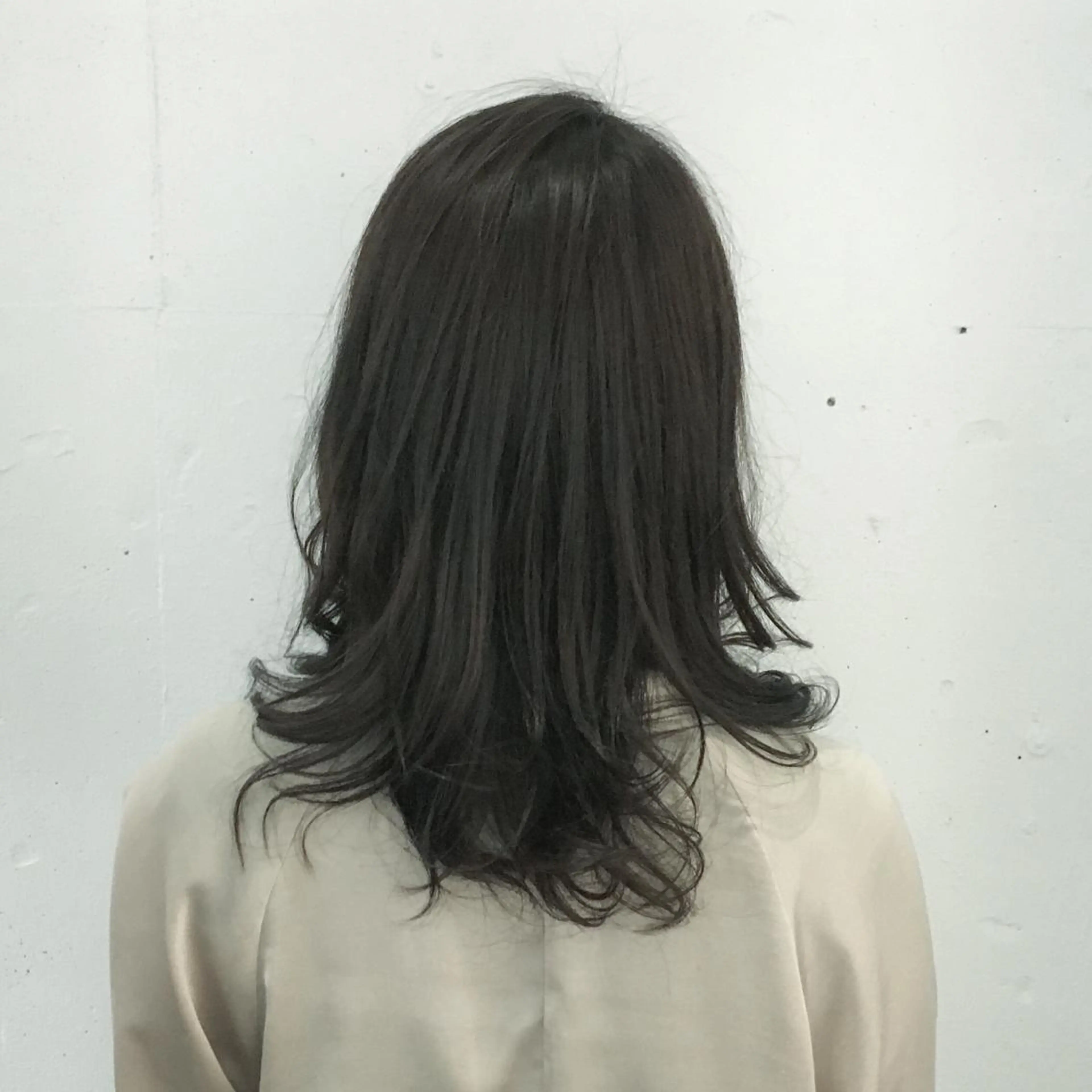 セミロング カラー パーマ カット ヘアカラー パーマ トミタ アツシのヘアスタイル