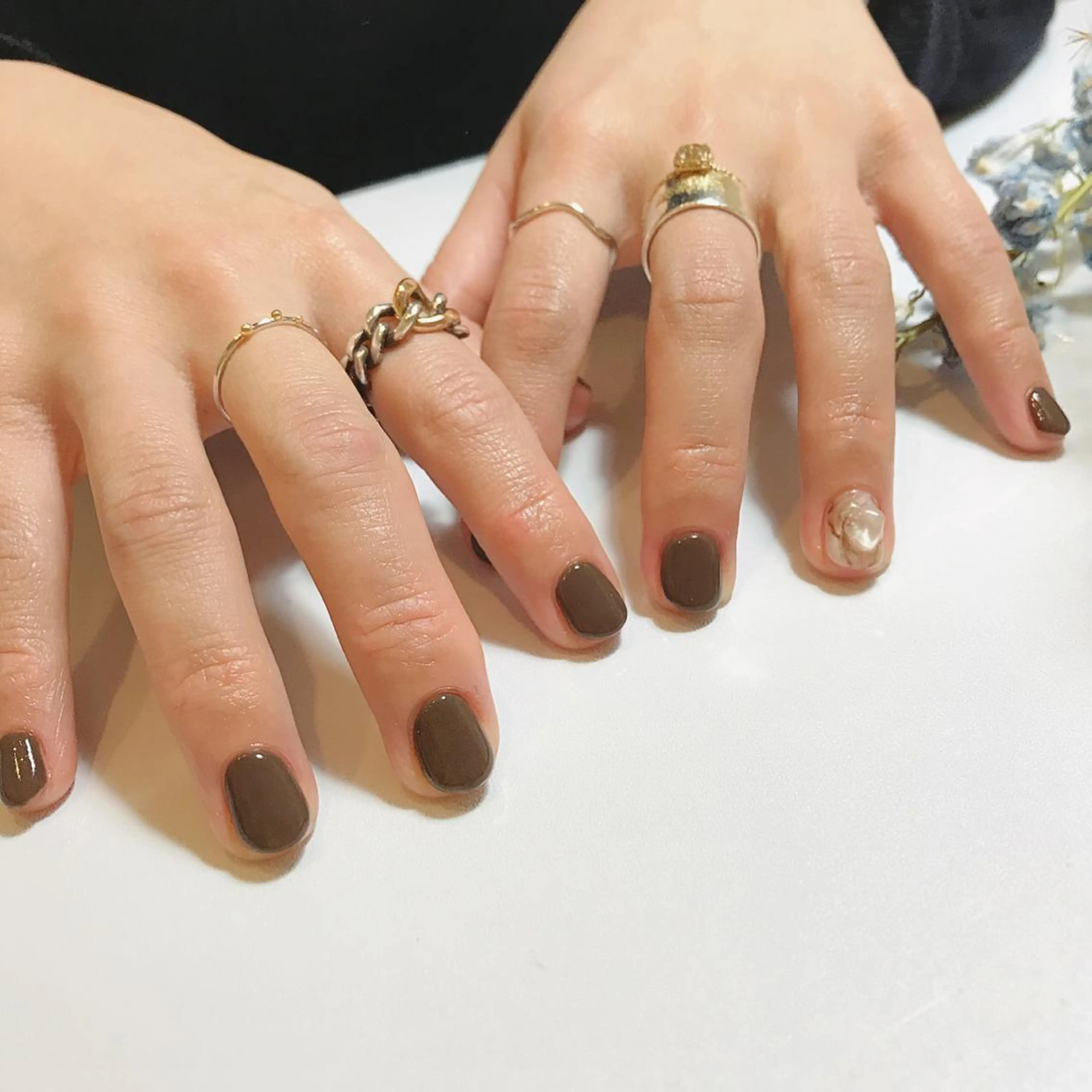ネイル ブラウン ハンドネイル Nakazawa Mayuのネイルデザイン