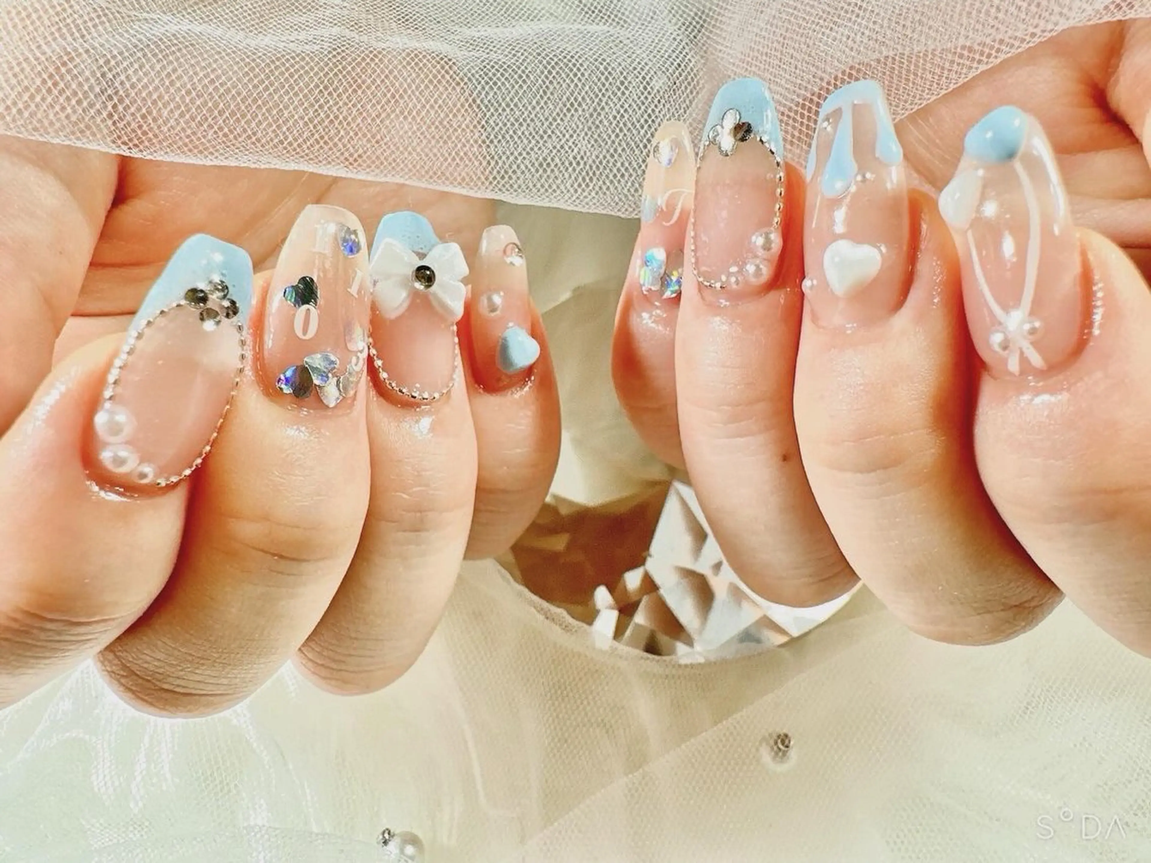 ネイル ブルー ハンドネイル Cheeme Nailのネイルデザイン
