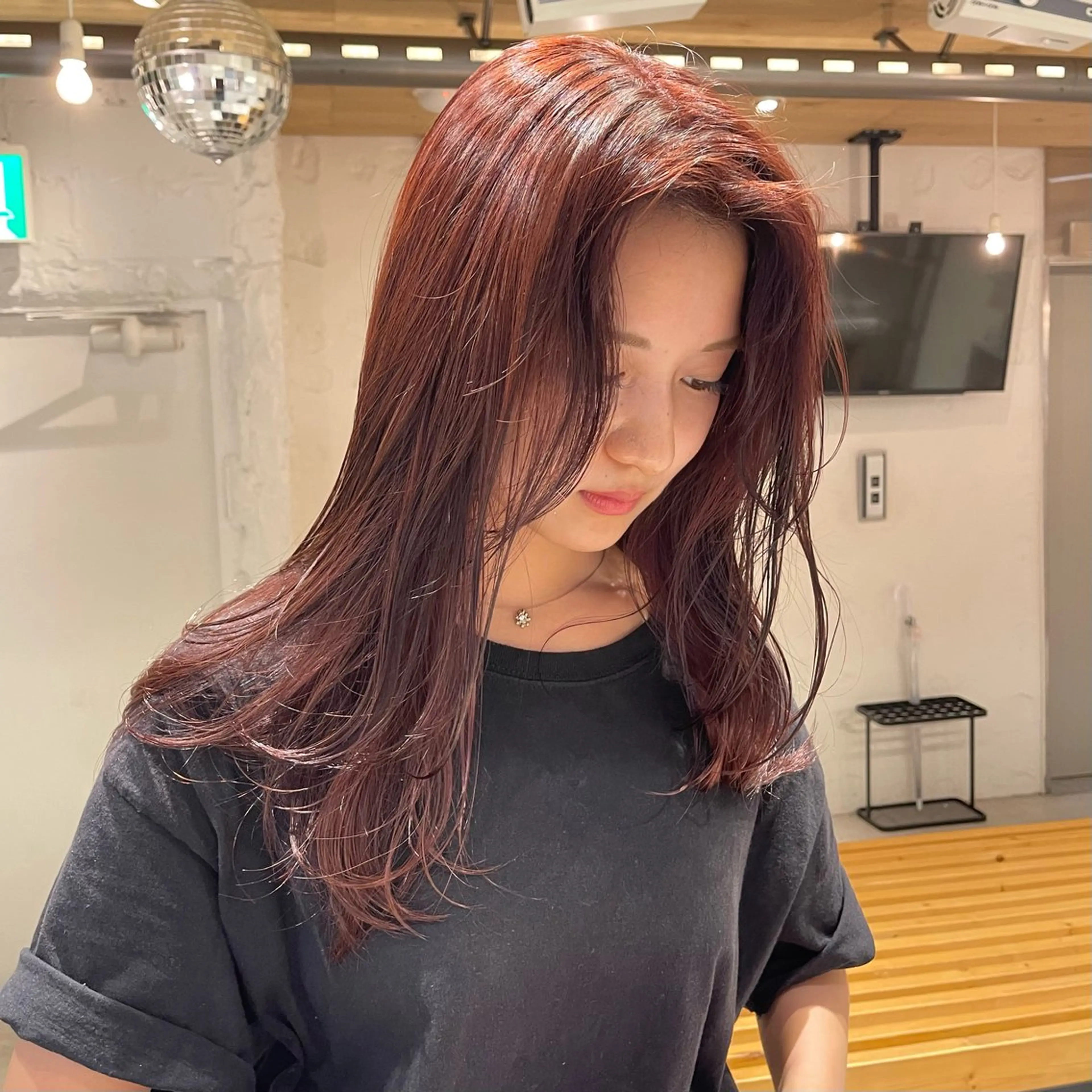ロング カラー ヘアカラー トリートメント lunty miichiのヘアスタイル