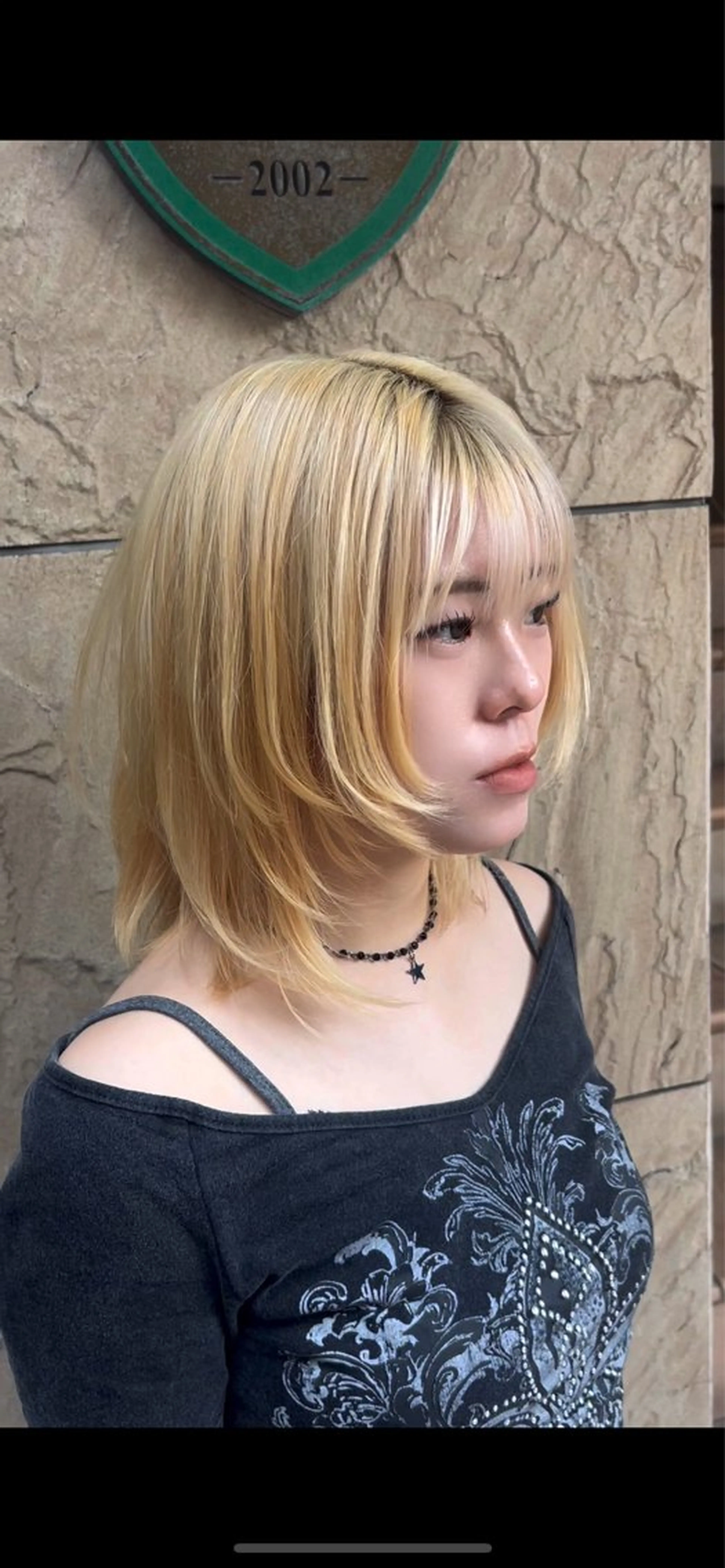 ミディアム ぱつっとボブ/Wカラ ー/ことこ🍒のヘアスタイル