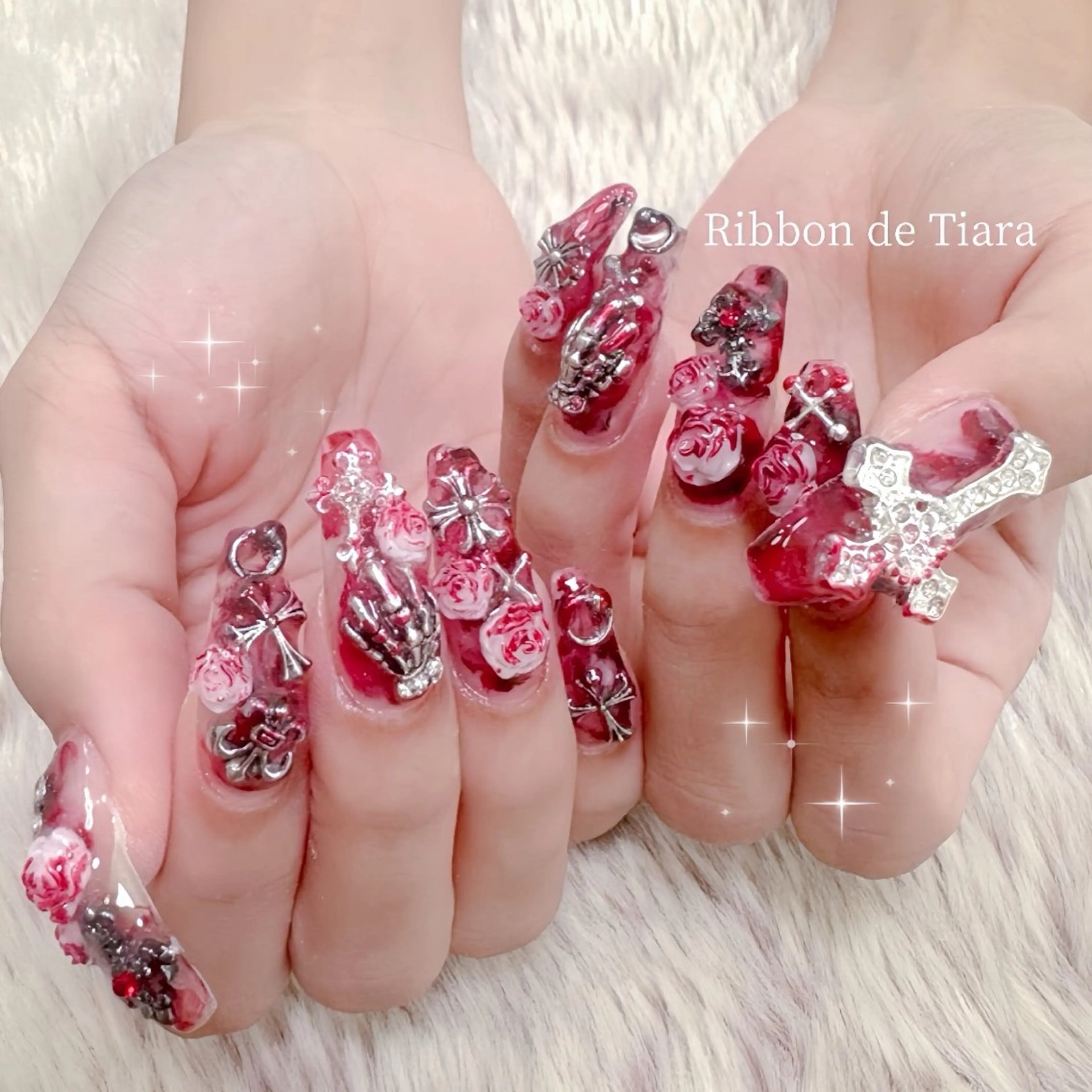 ネイル ハンドネイル Ribbon de Tiara MAKIのネイルデザイン