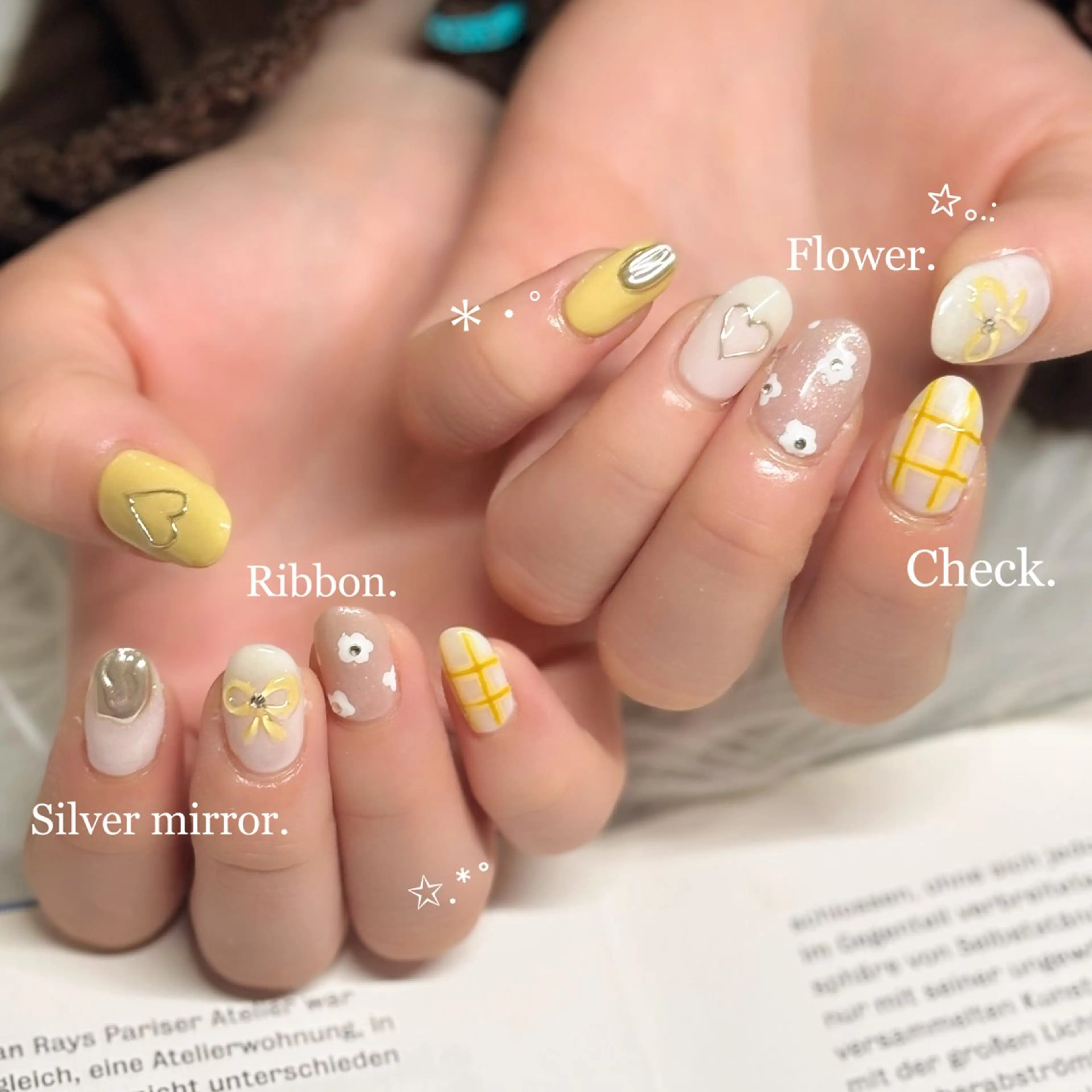 ネイル 黄色 ハンドネイル nailsalon Lithos所属・nailsalon Recontreのネイルデザイン