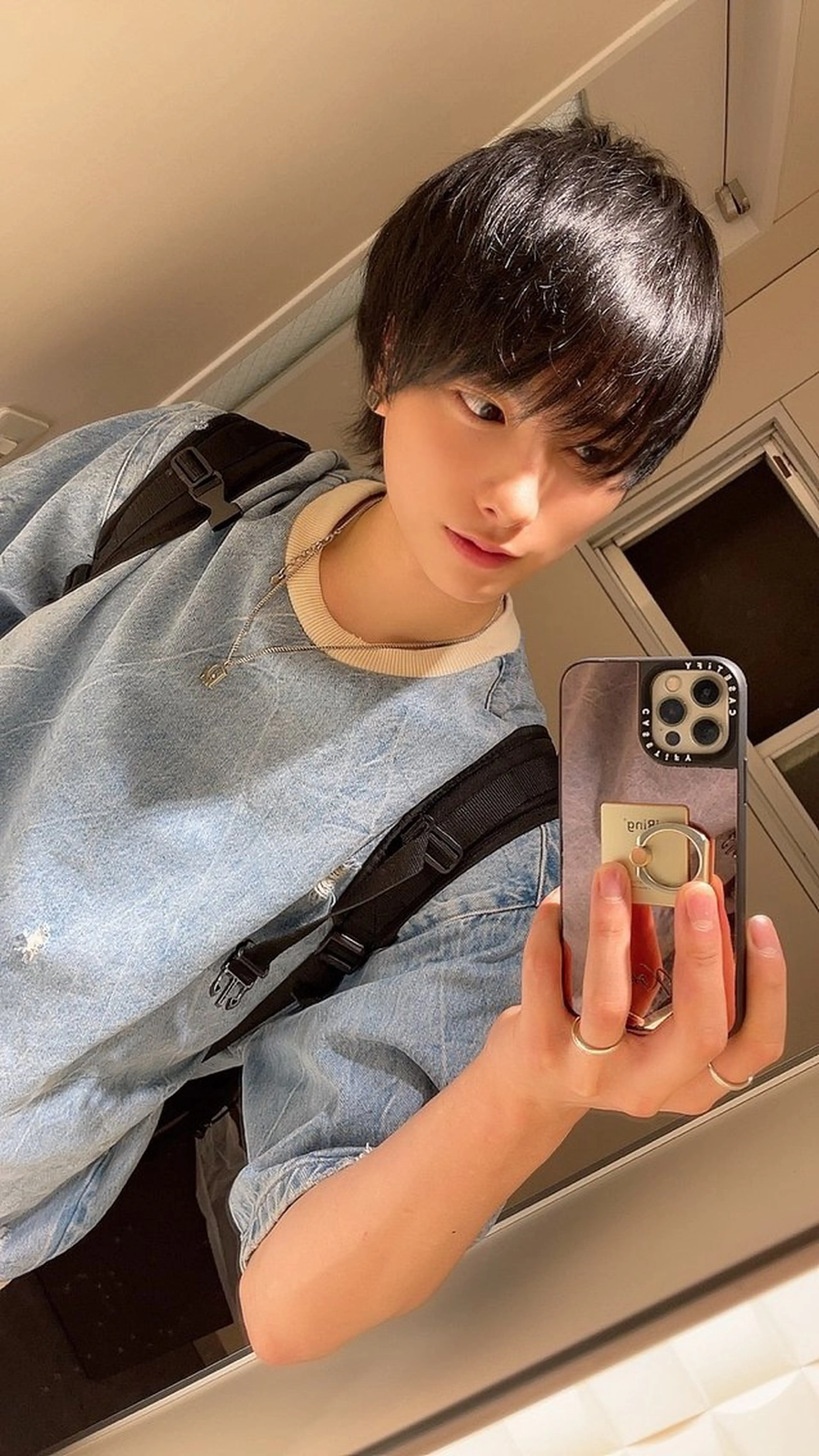 ショート カラー パーマ ヘアアレンジ メンズ メンズブリーチ メンズハイライト メンズ韓国風 メンズパーマ ベージュカラー 平川 友理/韓国ヘア💘のヘアスタイル