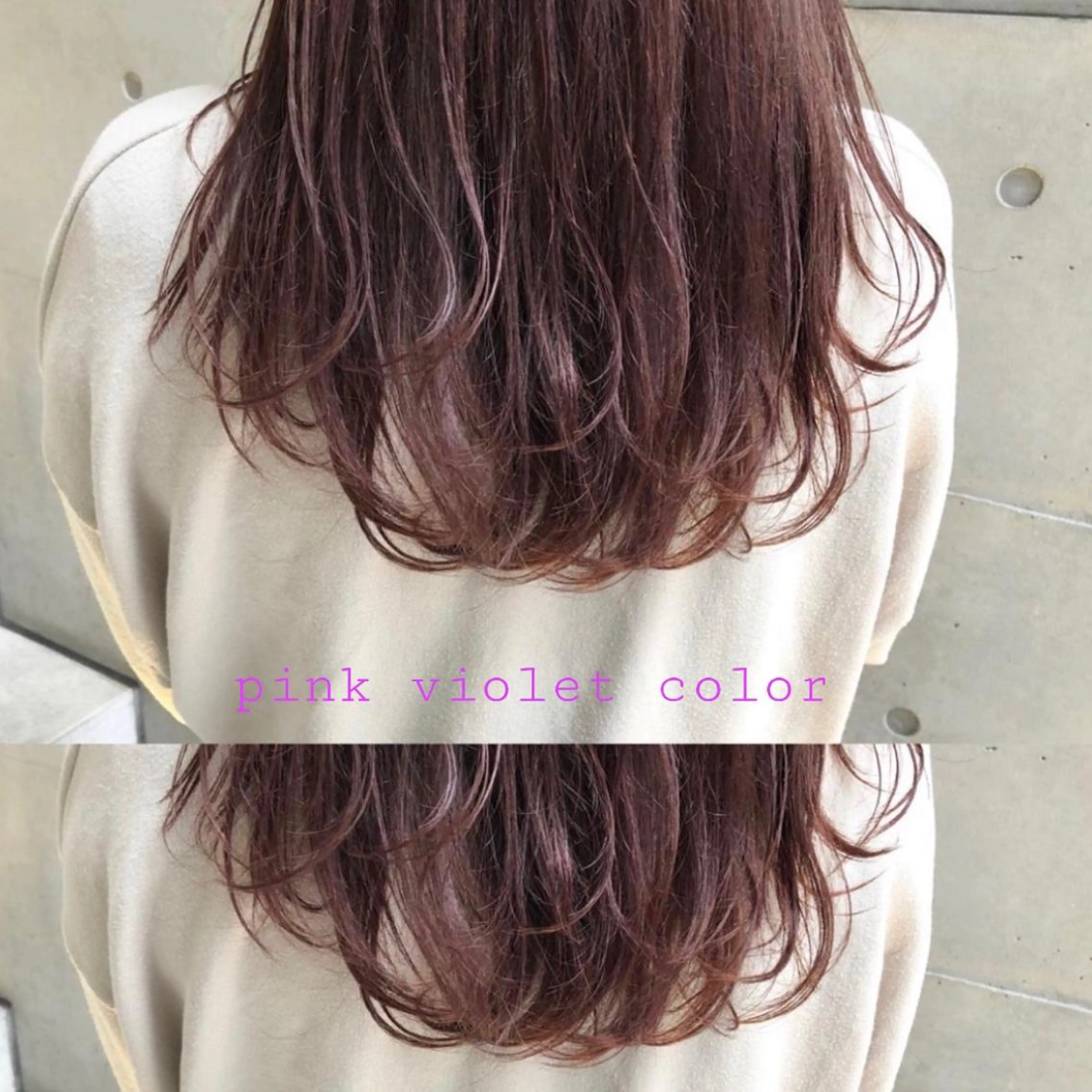 セミロング カラー ブリーチ ブラウンカラー ブリーチなしカラー ピンクカラー バイオレットカラー CLUTCH天王寺 西藤遥河のヘアスタイル