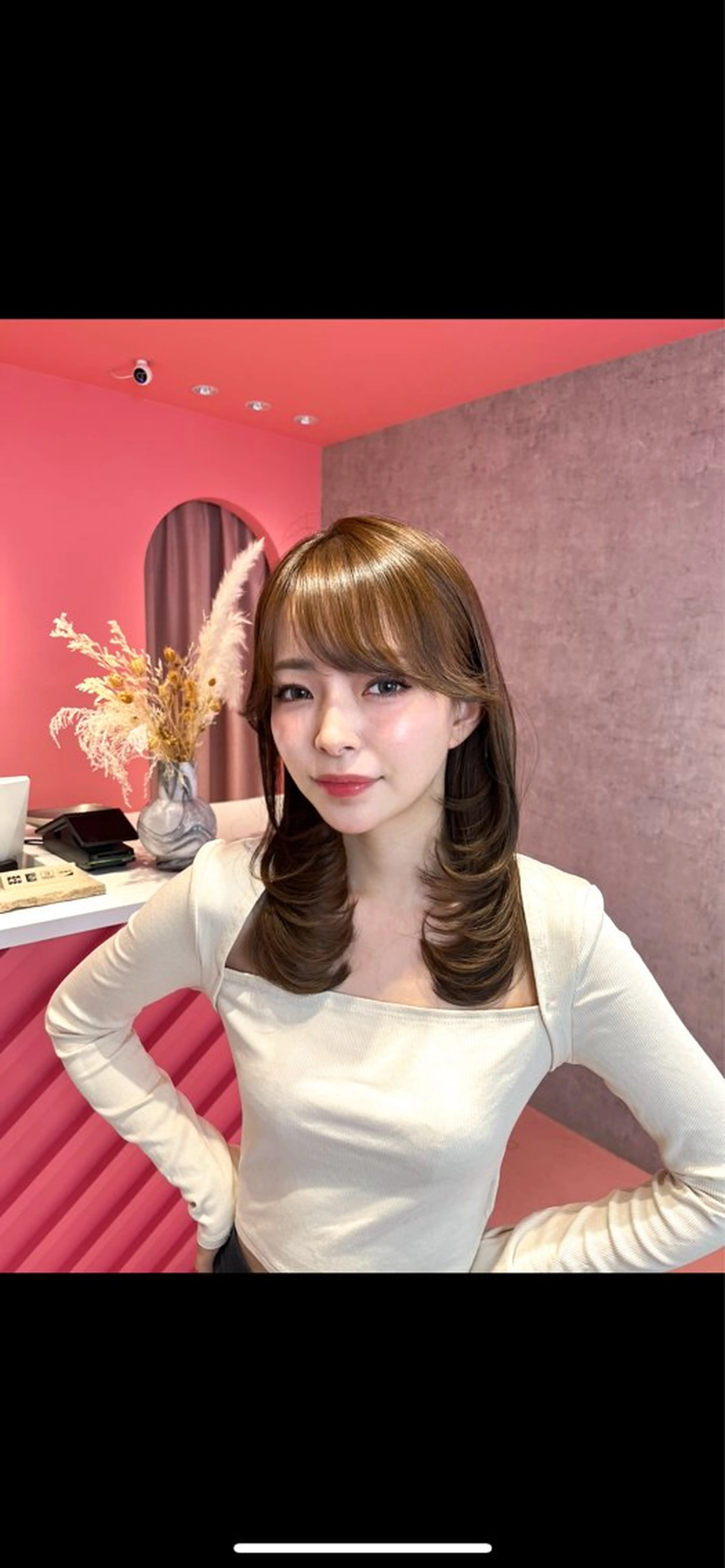 ミディアム カラー 山崎/ボブ縮毛矯正 レイヤー髪質改善のヘアスタイル