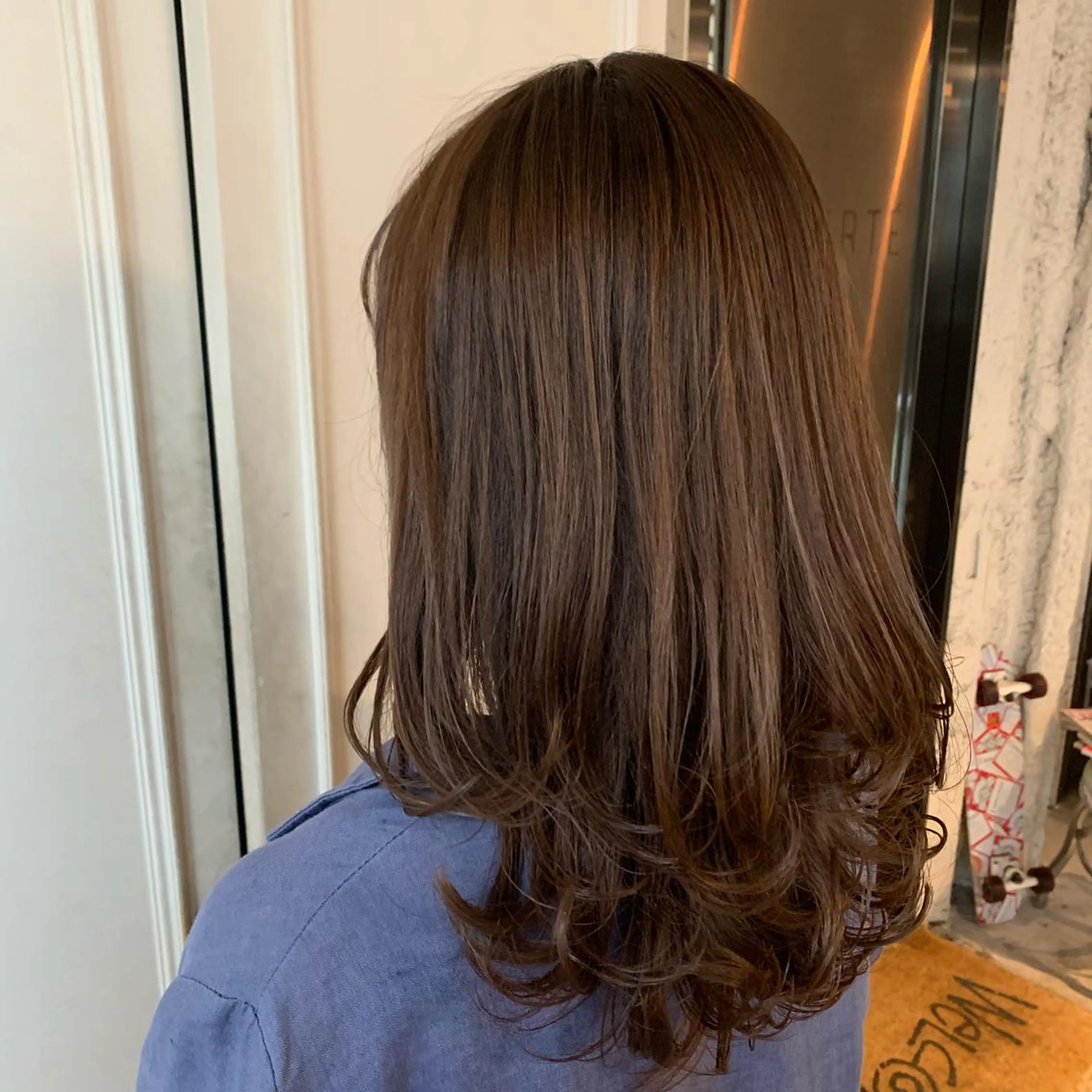 セミロング カラー パーマ ヘアアレンジ ベージュカラー 再現度&髪質改善 LISAのヘアスタイル