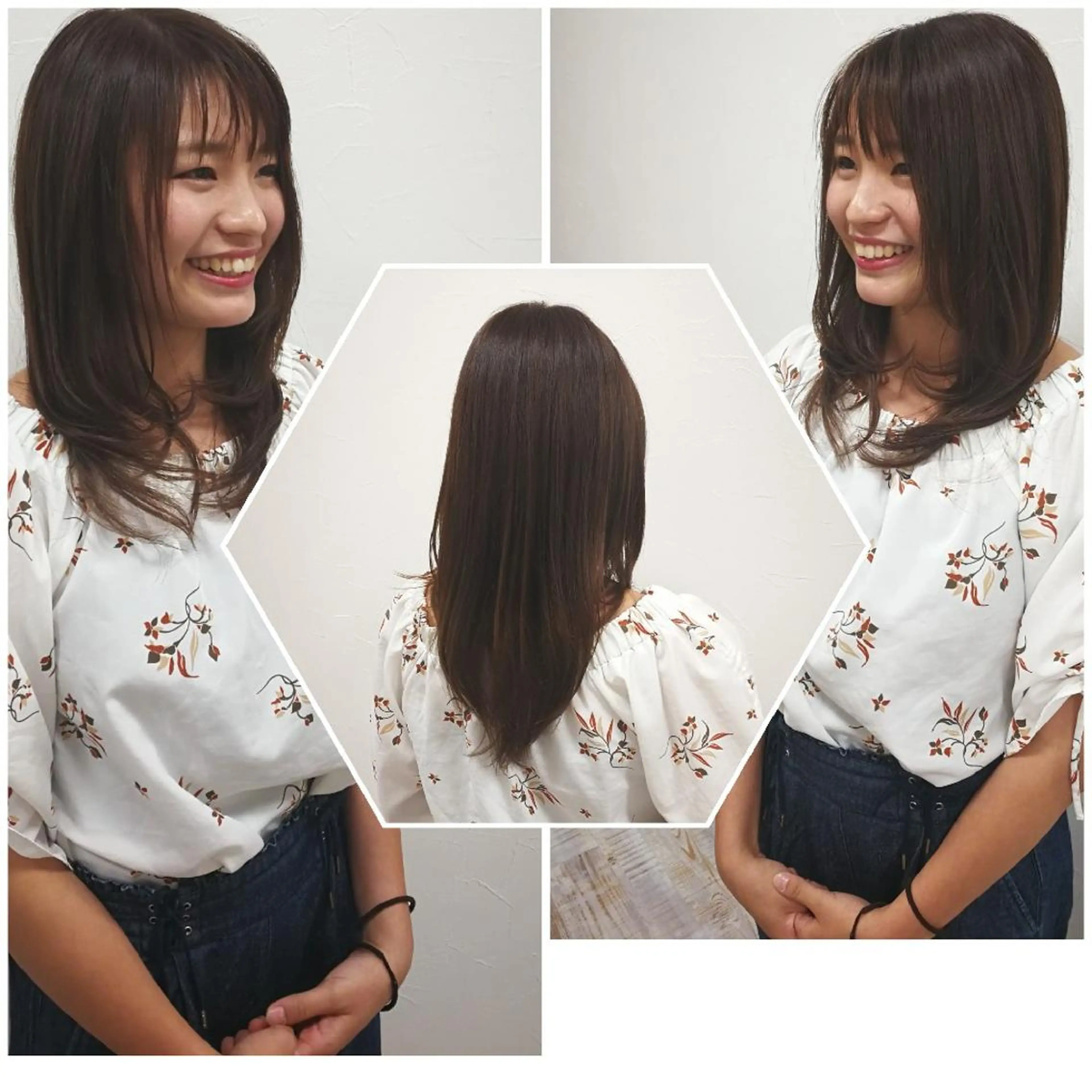 セミロング カラー Aile所属・酸性ストレート／カラ ー/山下高明のヘアスタイル