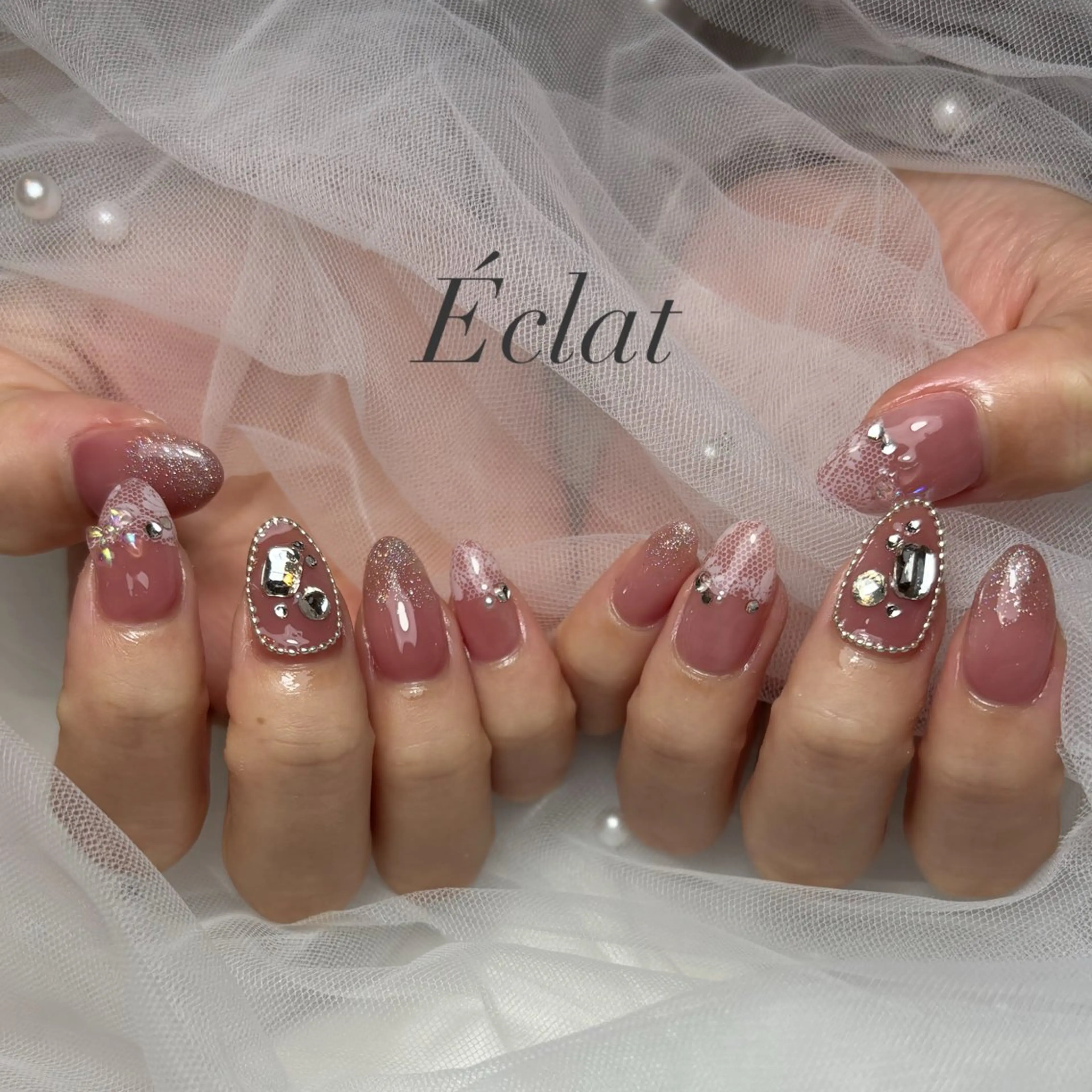 ネイル レース 持ち込み ハンドネイル nail salon Éclatのネイルデザイン