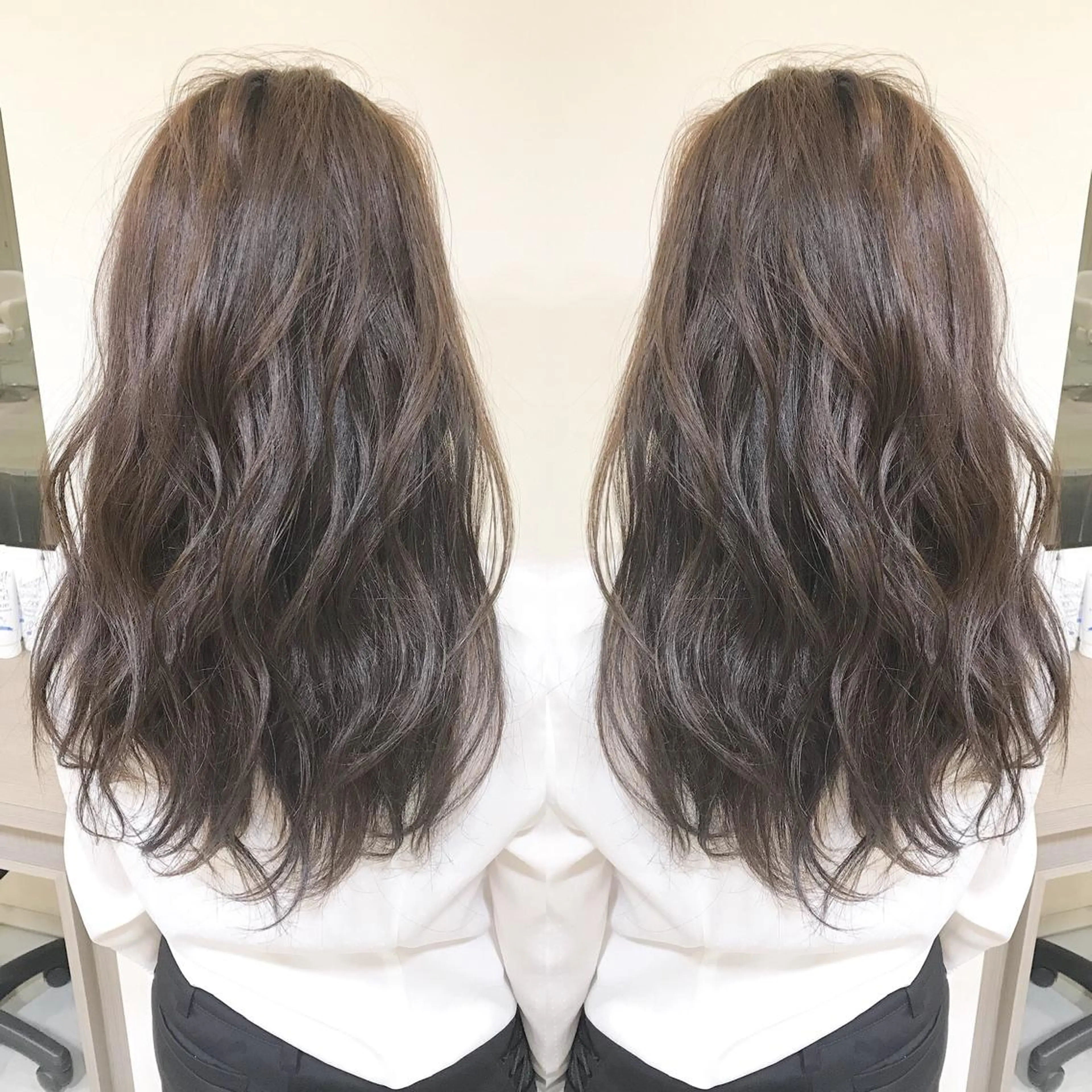 ロング カラー ブラウンカラー ナチュラルブラウン ヘアカラー トリートメント chiyo yasuのヘアスタイル