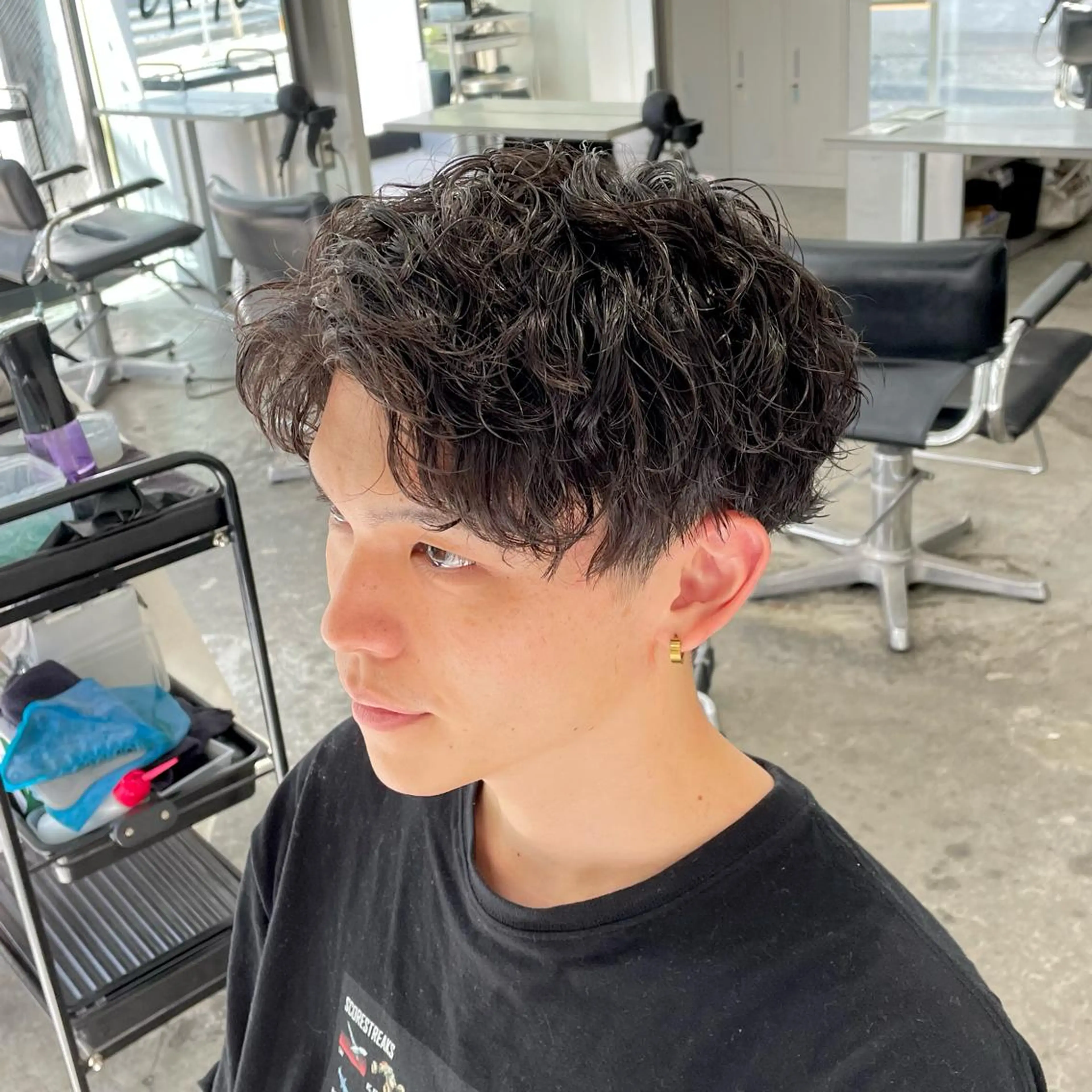 ショート パーマ メンズ カット パーマ メンズ特化美容師/ 藤戸 椋のヘアスタイル