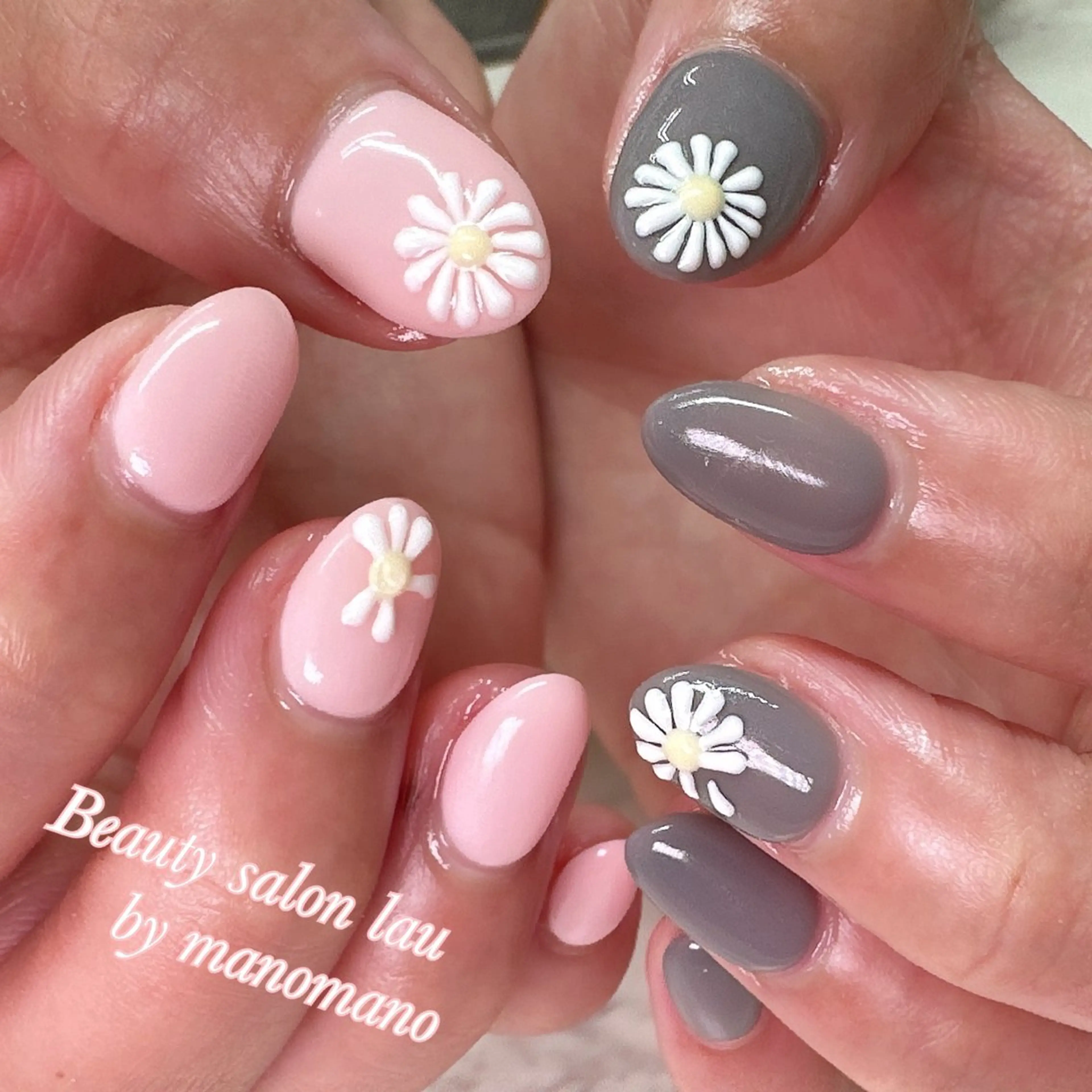 ネイル アートネイル フラワーネイル ハンドネイル ラウバイマノマノ なかざとのネイルデザイン