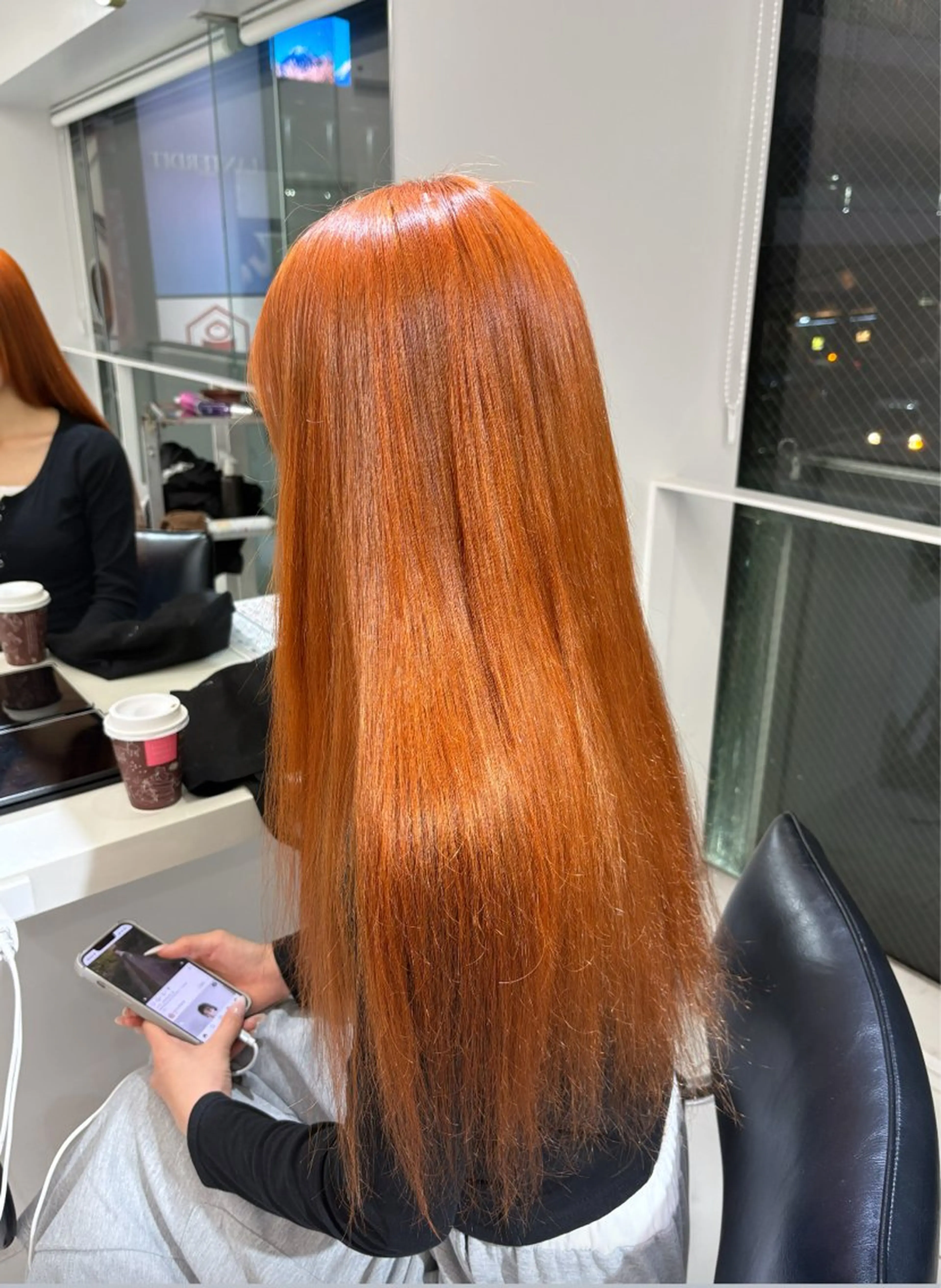 ロング カラー オレンジ ヘアカラー haruka /カットモデル募集のヘアスタイル