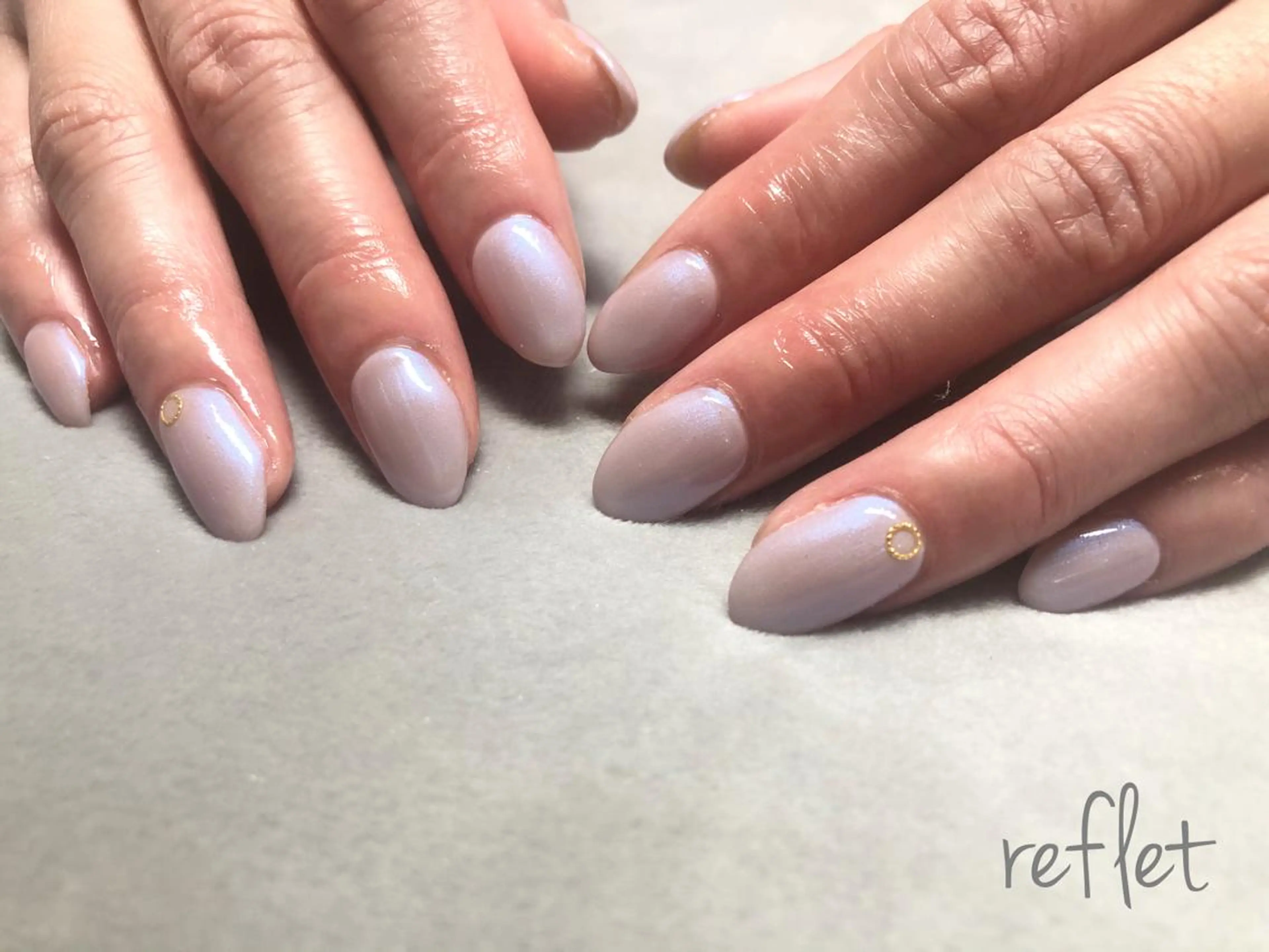ネイル ブルー ワンカラーネイル ピンク ハンドネイル reflet nailのネイルデザイン