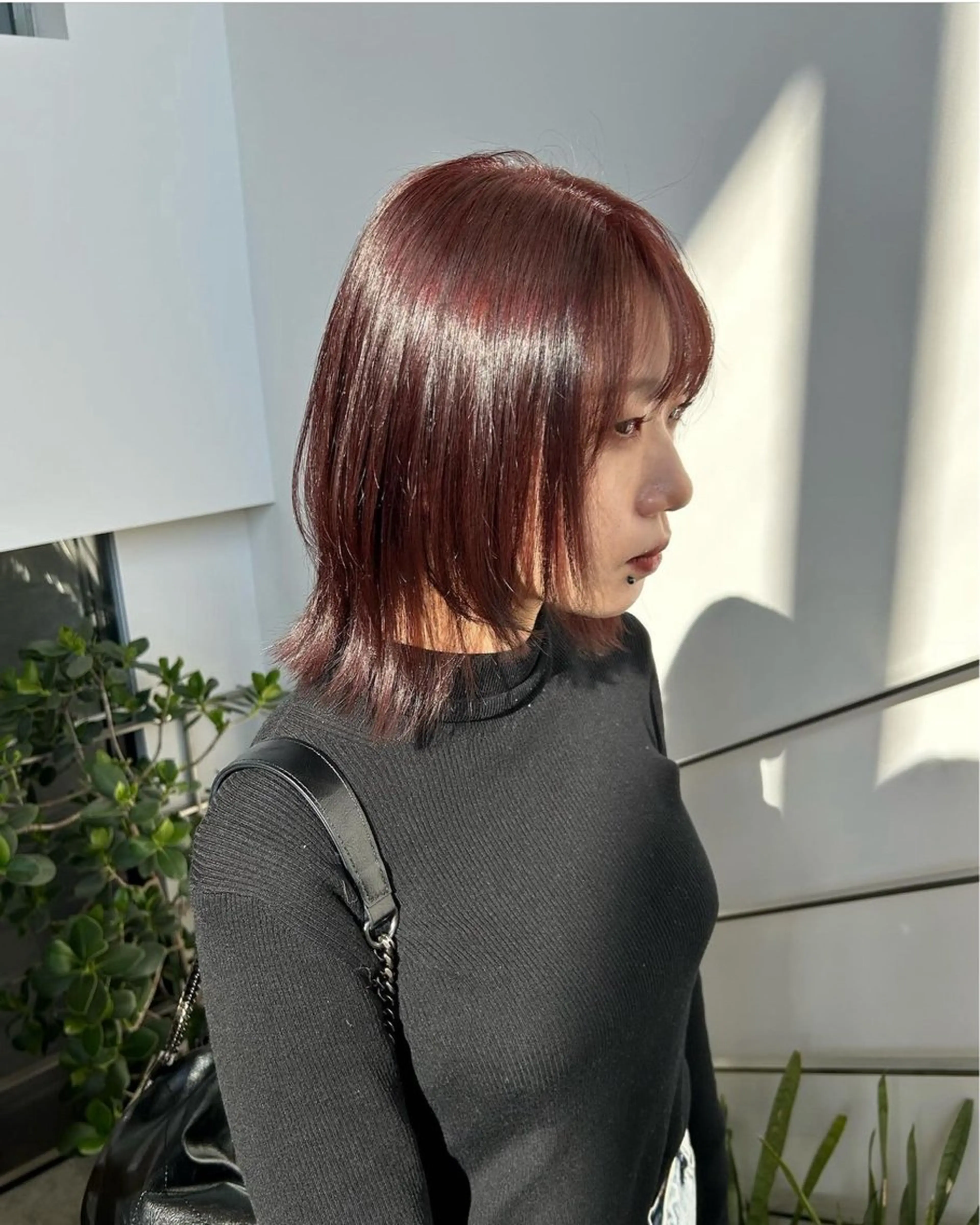 ミディアム カラー パーマ ヘアアレンジ キッズ ボルドーカラー ウルフカット GOTODAY SHAiRE SALON (原宿本店)所属・sakurai kana 🎀のヘアスタイル