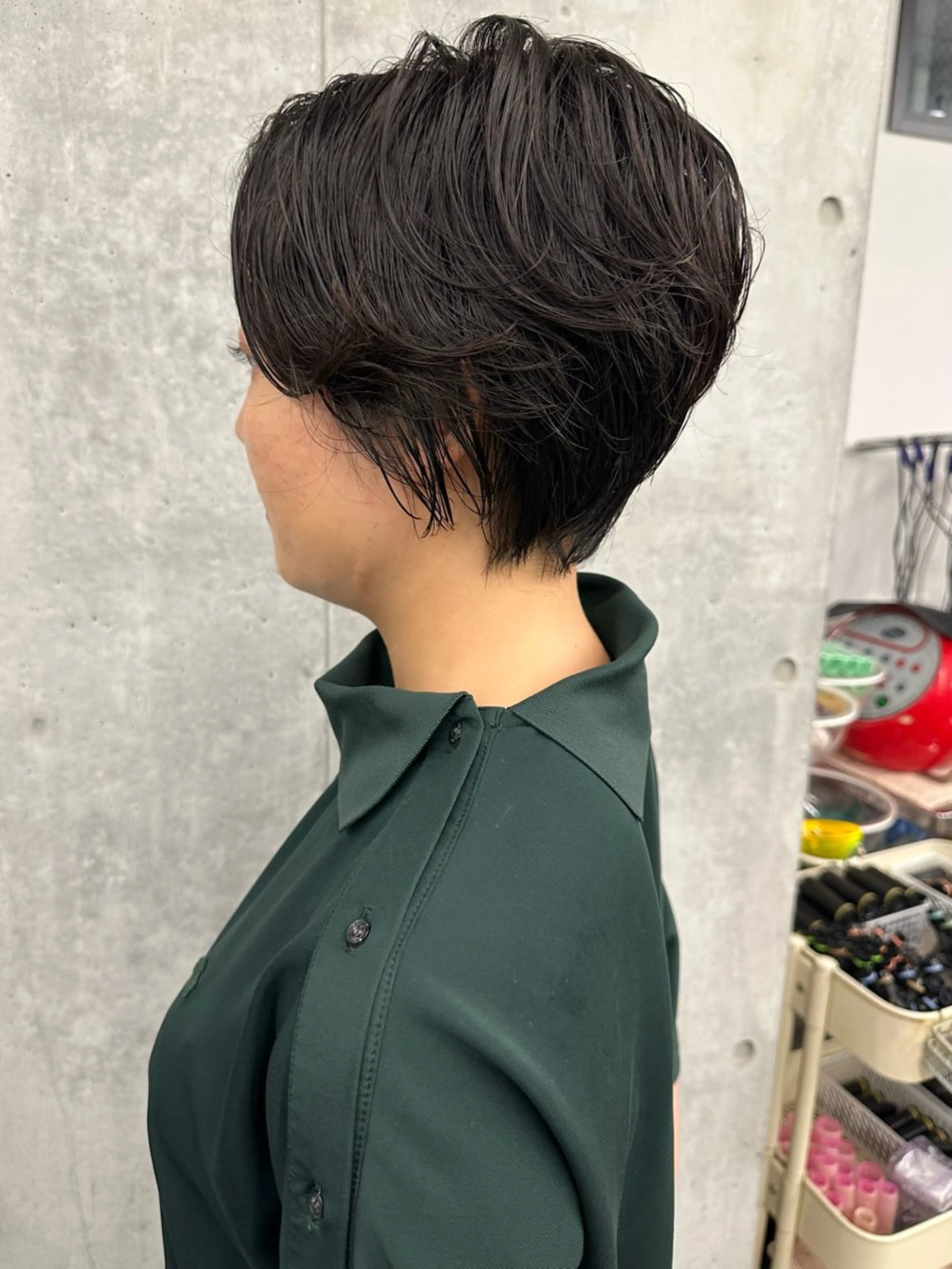 ショート パーマ カット トリートメント ヘッドスパ とうい/パーマボブ/ くせ毛/丸みボブのヘアスタイル