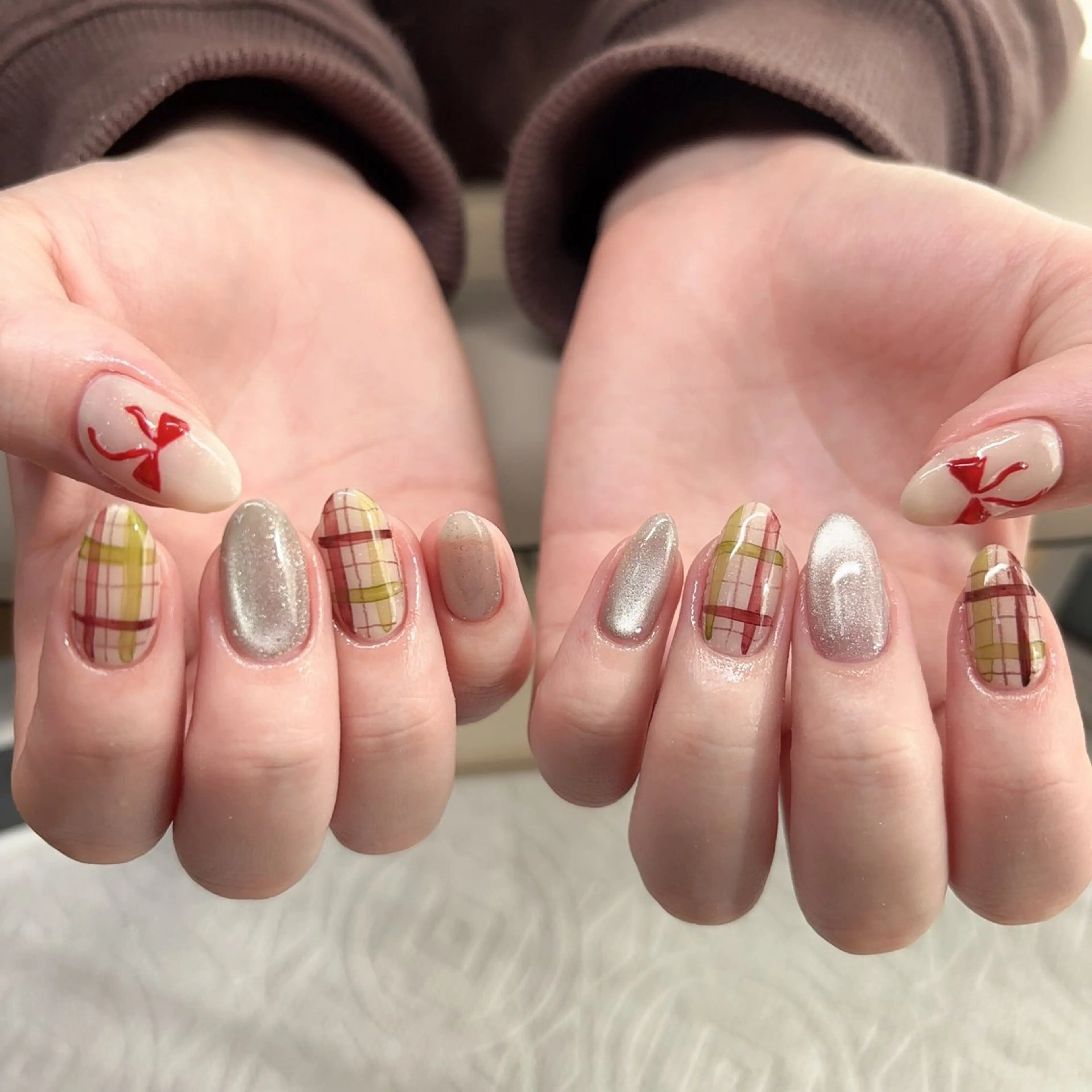 ネイル 冬ネイル クリスマス ハンドネイル 徳山 里美のネイルデザイン