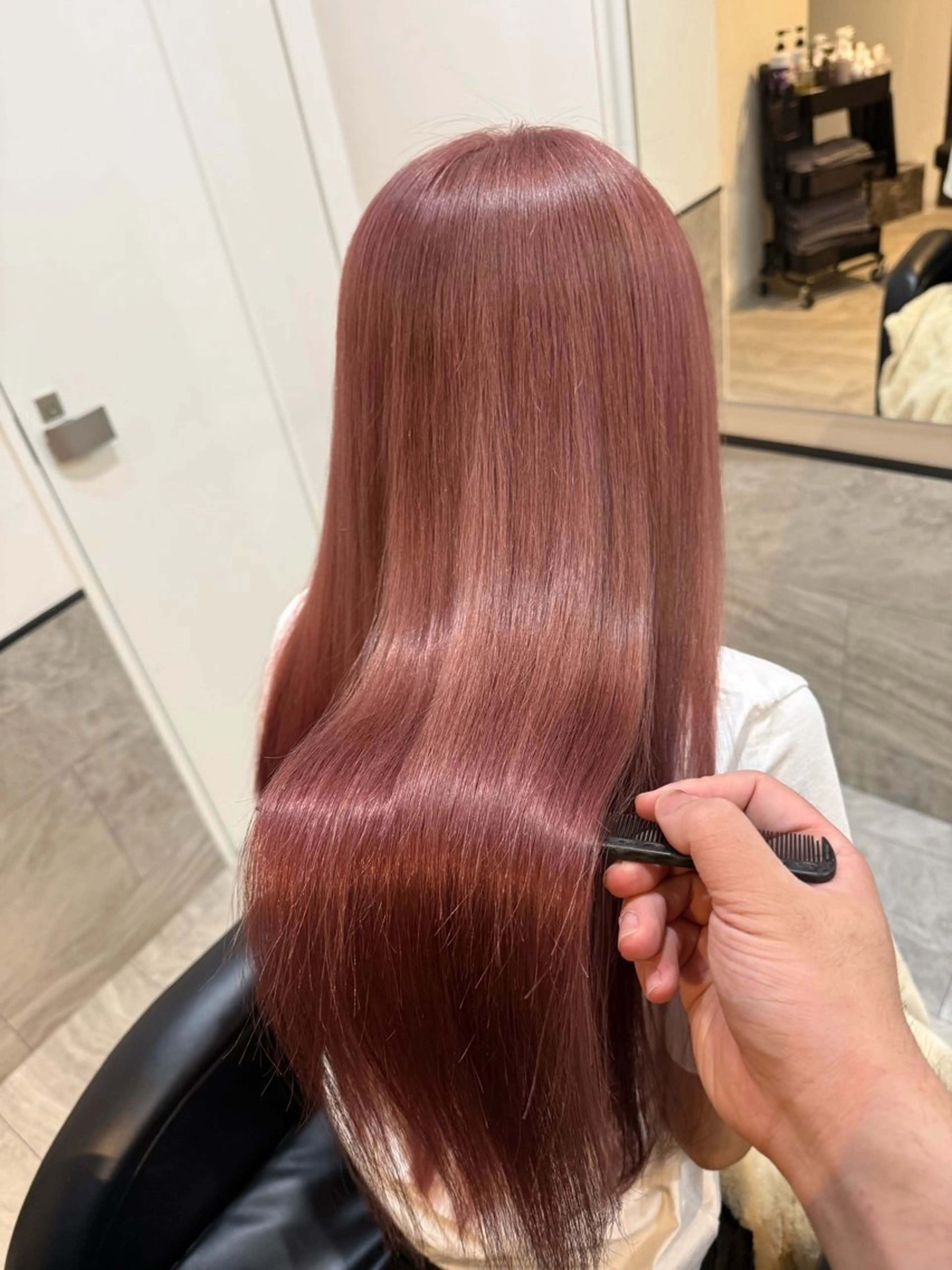 ロング カラー ヘアアレンジ ベージュカラー ピンクカラー ピンクベージュ トリートメント カット ヘアカラー トリートメント ブリーチ/髪質改善/ メンズ/ KOKIのヘアスタイル