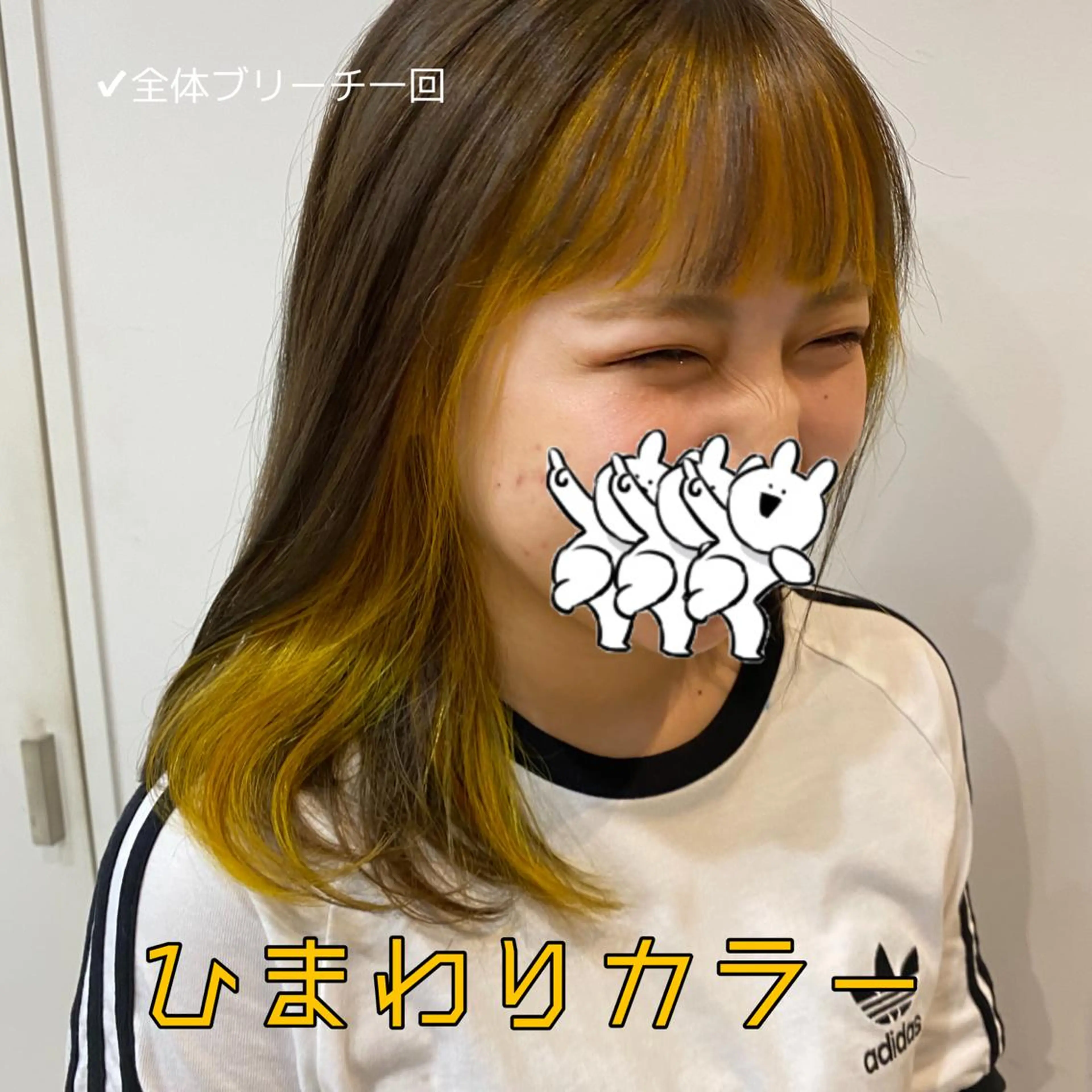 セミロング カラー ブリーチ インナーカラー 顔周りカット 入江 志穂のヘアスタイル