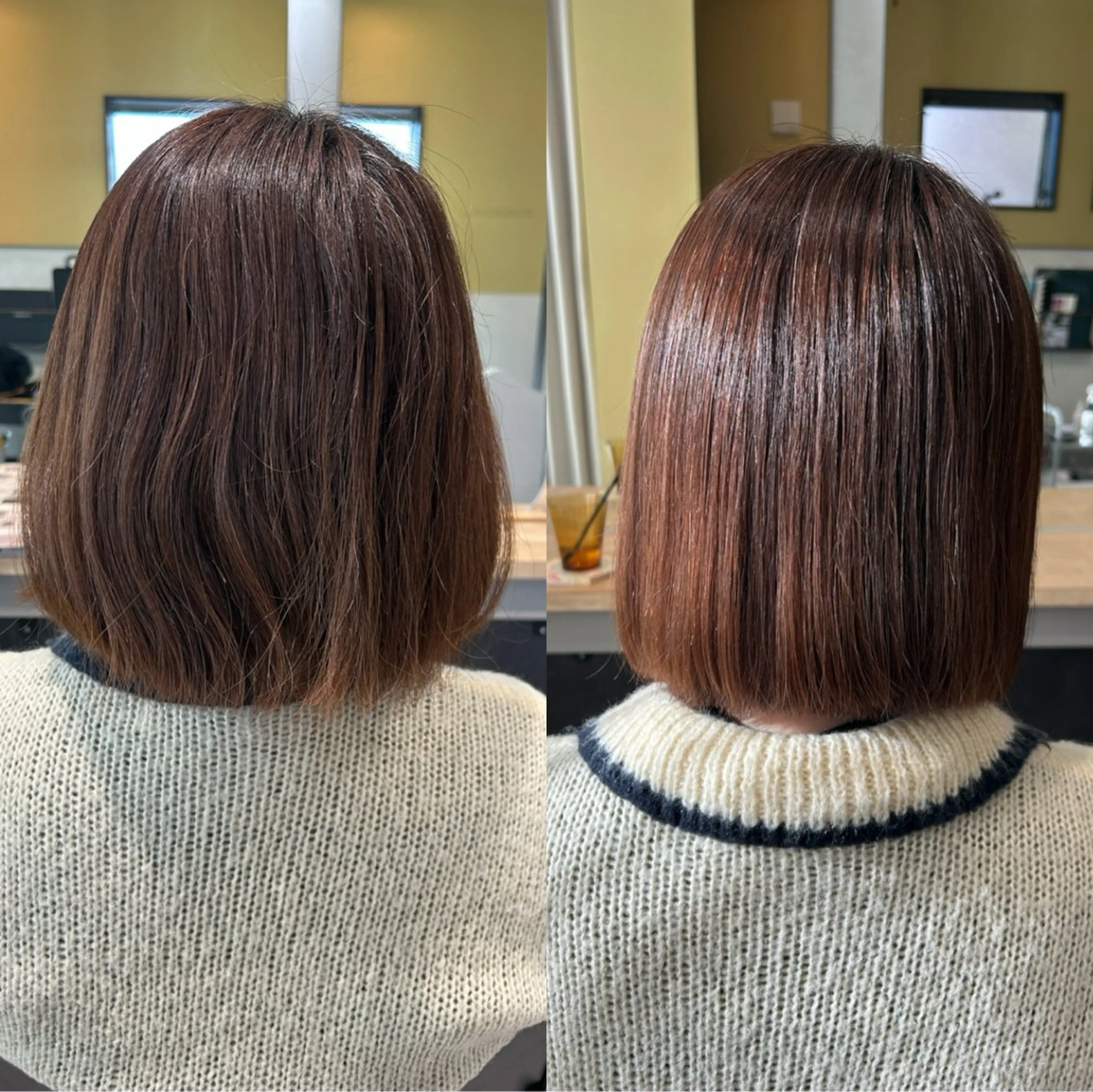 ショート パーマ 髪質改善 ストレートパーマ カット 縮毛矯正 トリートメント hubhair レイヤーカット/暖色のヘアスタイル