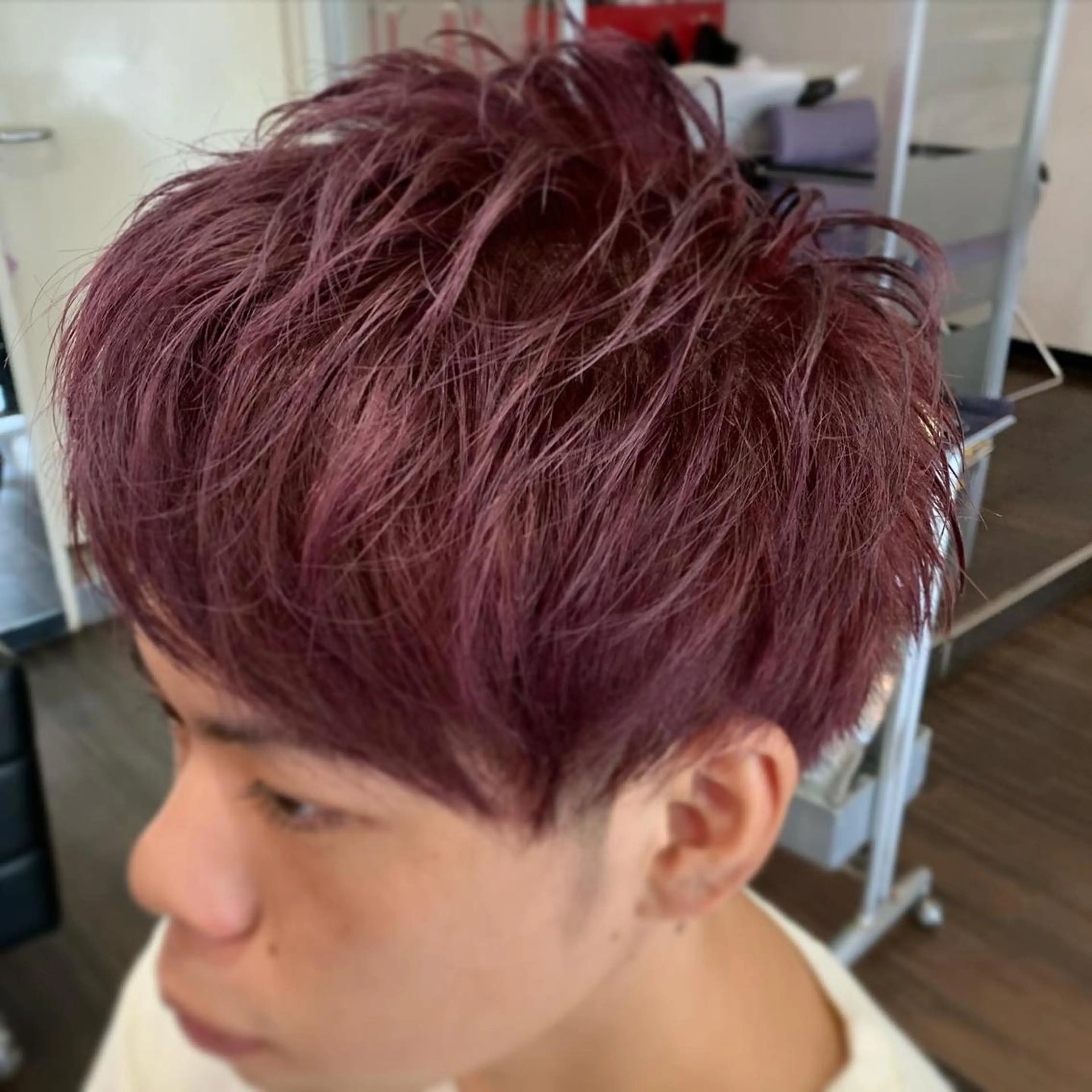 ショート カラー アッシュ ピンクカラー ピンクアッシュ カット ヘアカラー 西尾 太郎のヘアスタイル