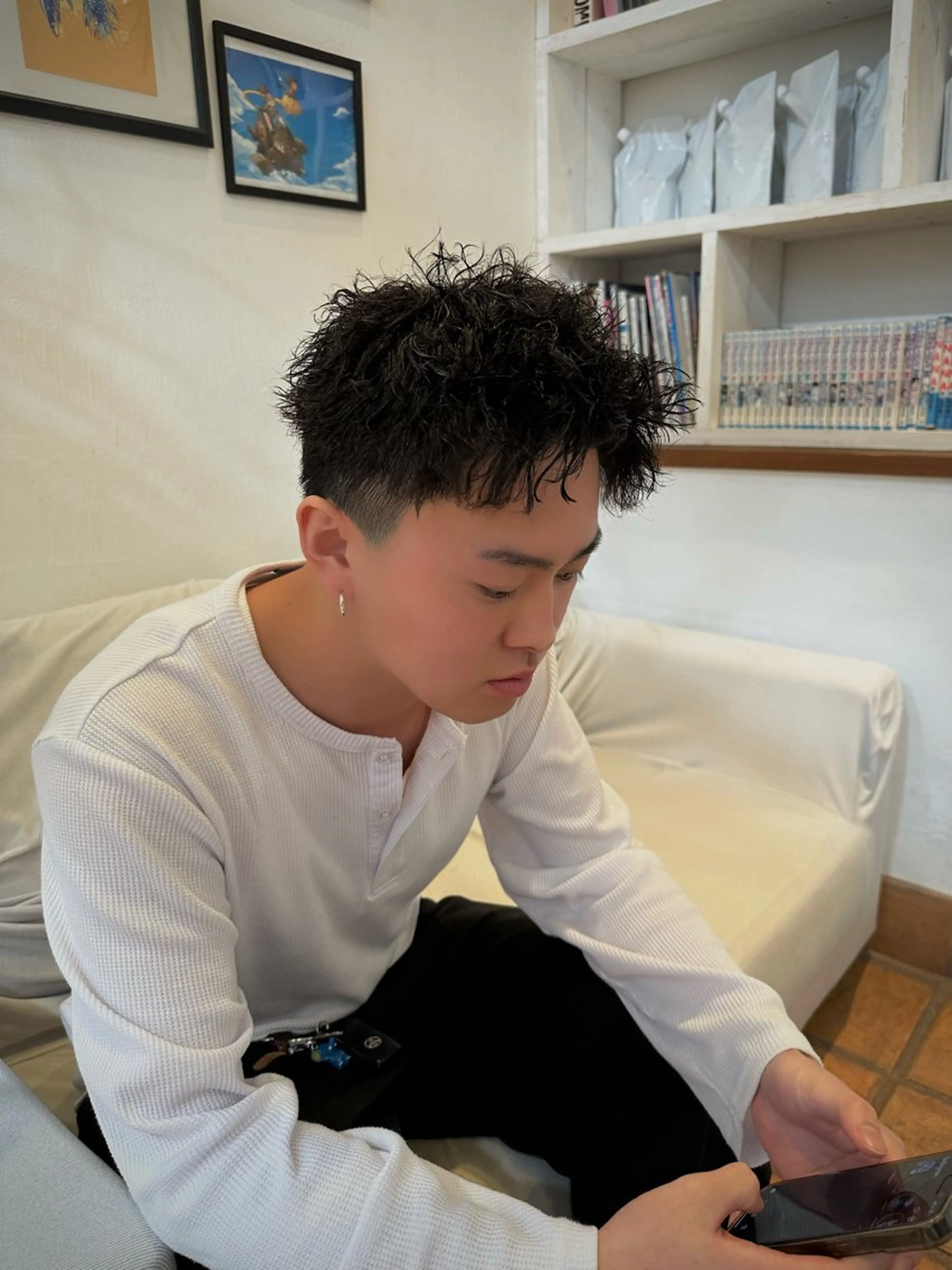 ショート パーマ メンズ カット パーマ KAKERU/ボブ/ ショート/パーマ🌱のヘアスタイル