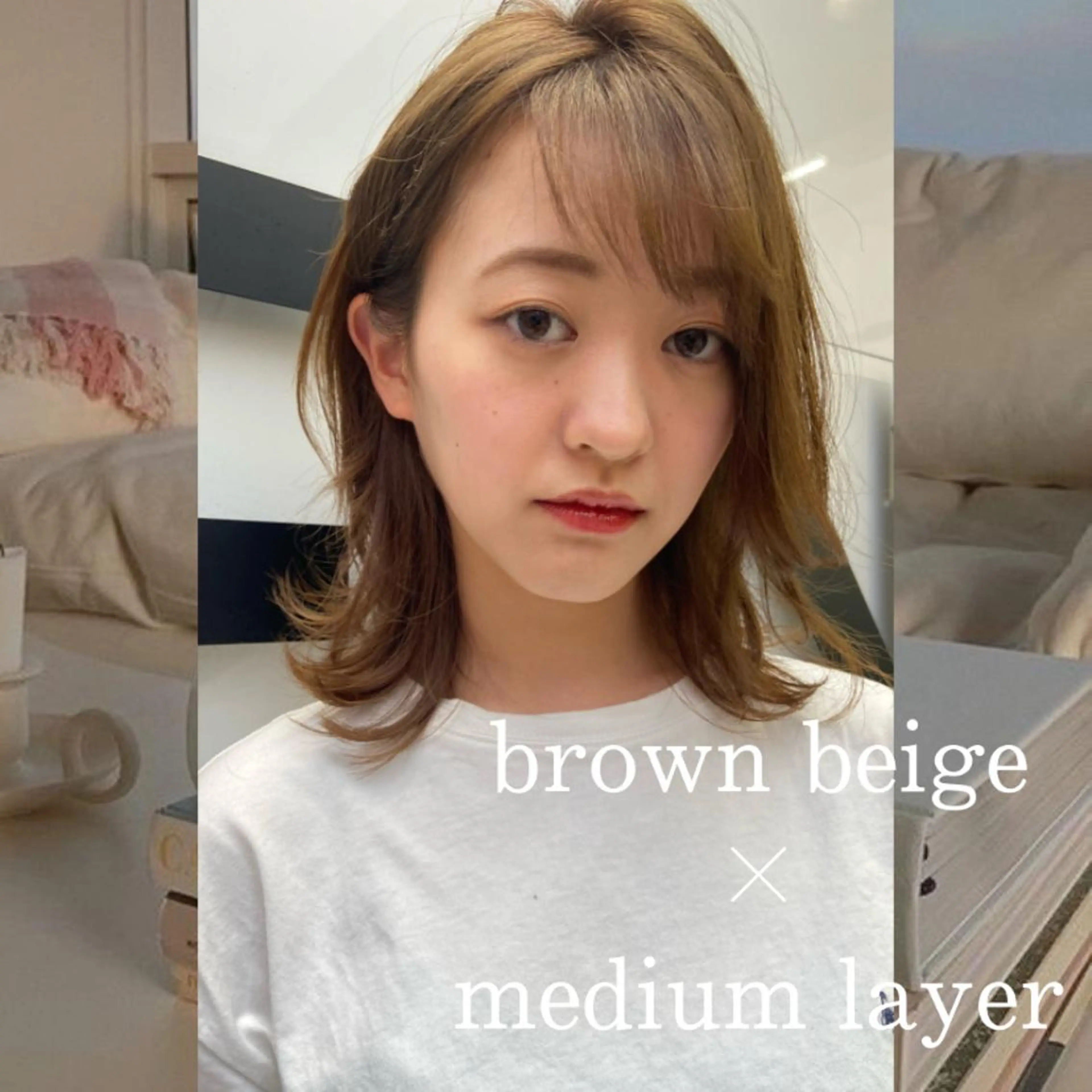 ミディアム 淺谷 美紀のヘアスタイル