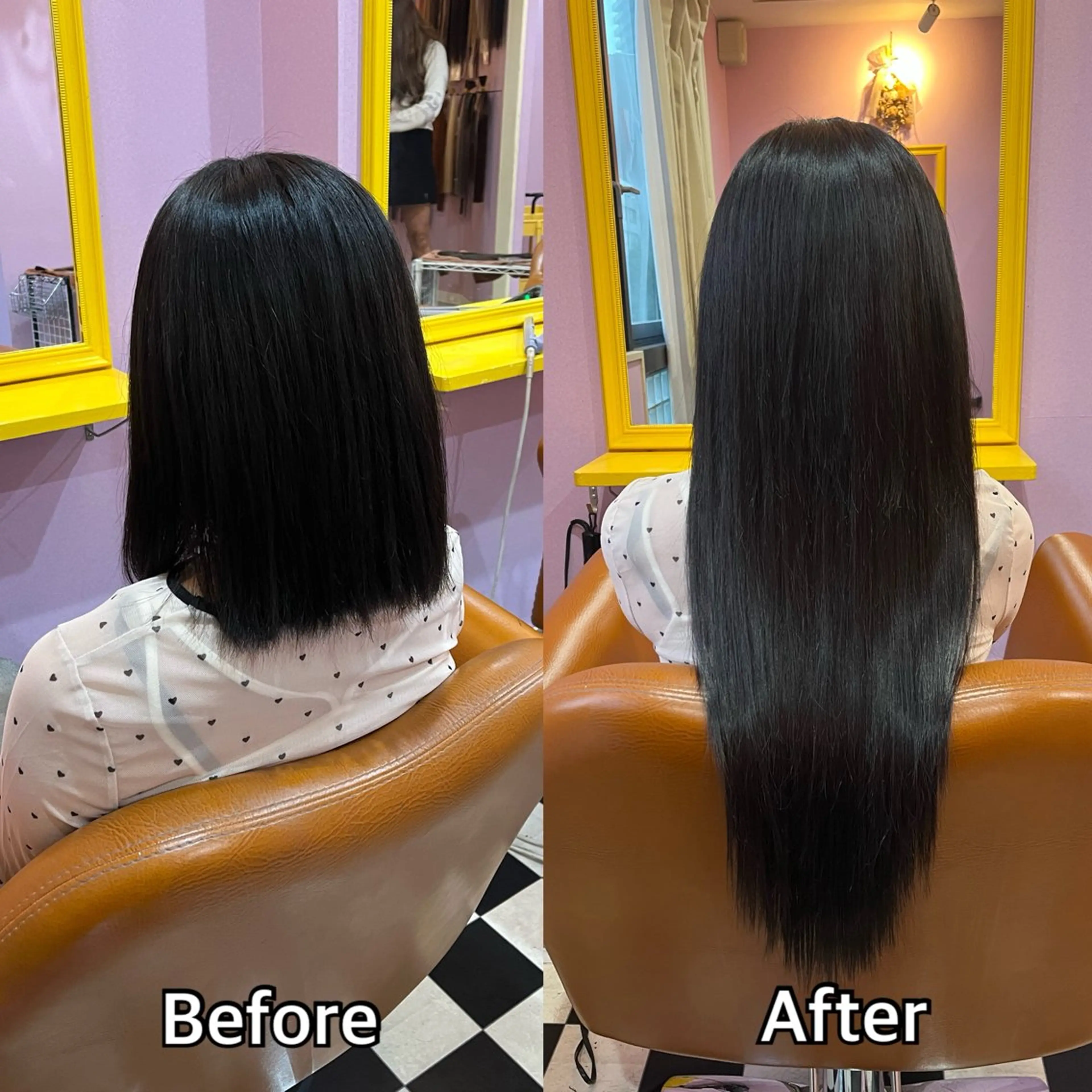 ロング エクステ シール＋ちび編み込み エクステ梅田🐨のヘアスタイル