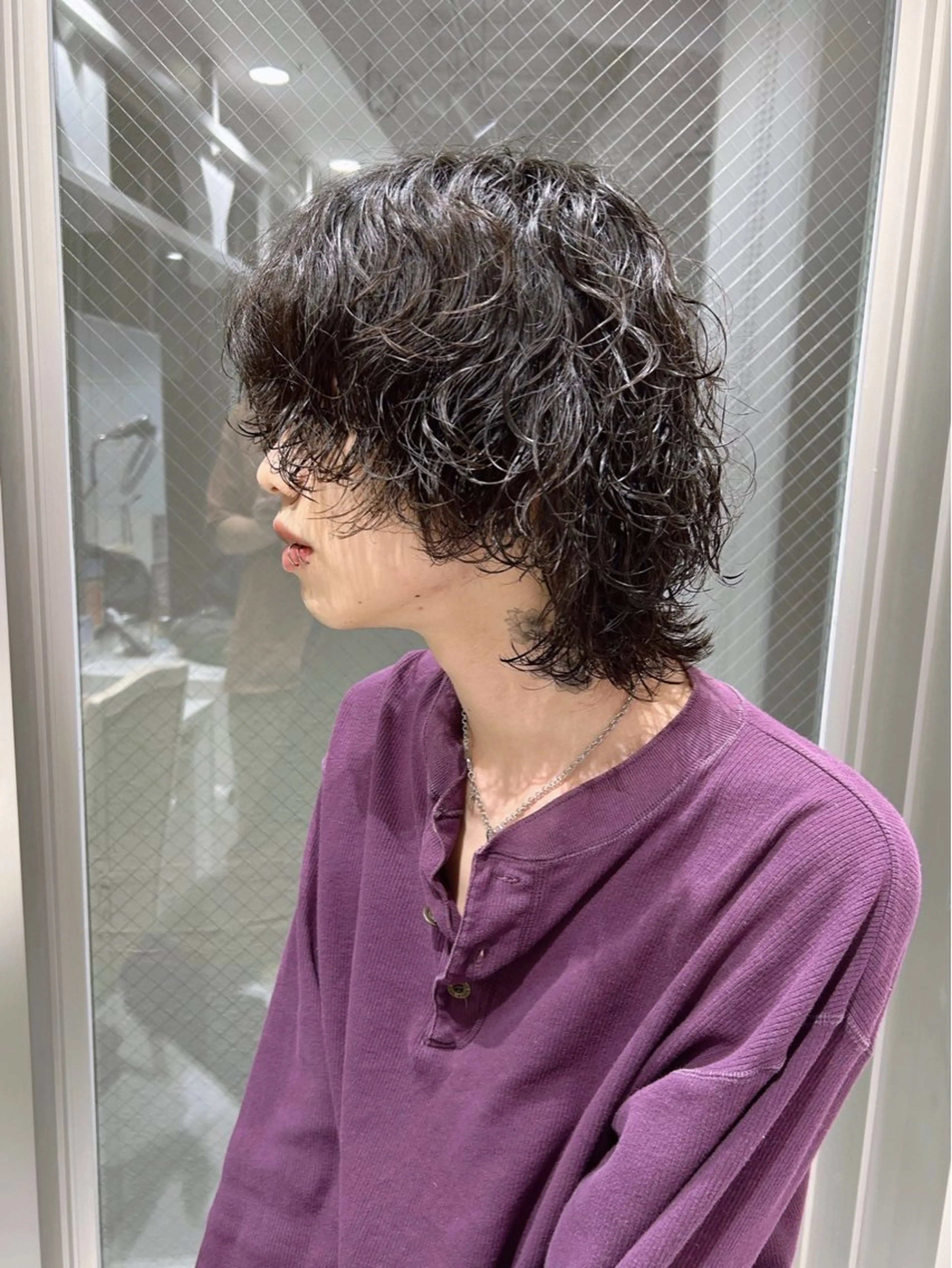 セミロング カラー メンズ カット パーマ メンズ特化❤️‍🔥 パーマ職人江口佳乃のヘアスタイル
