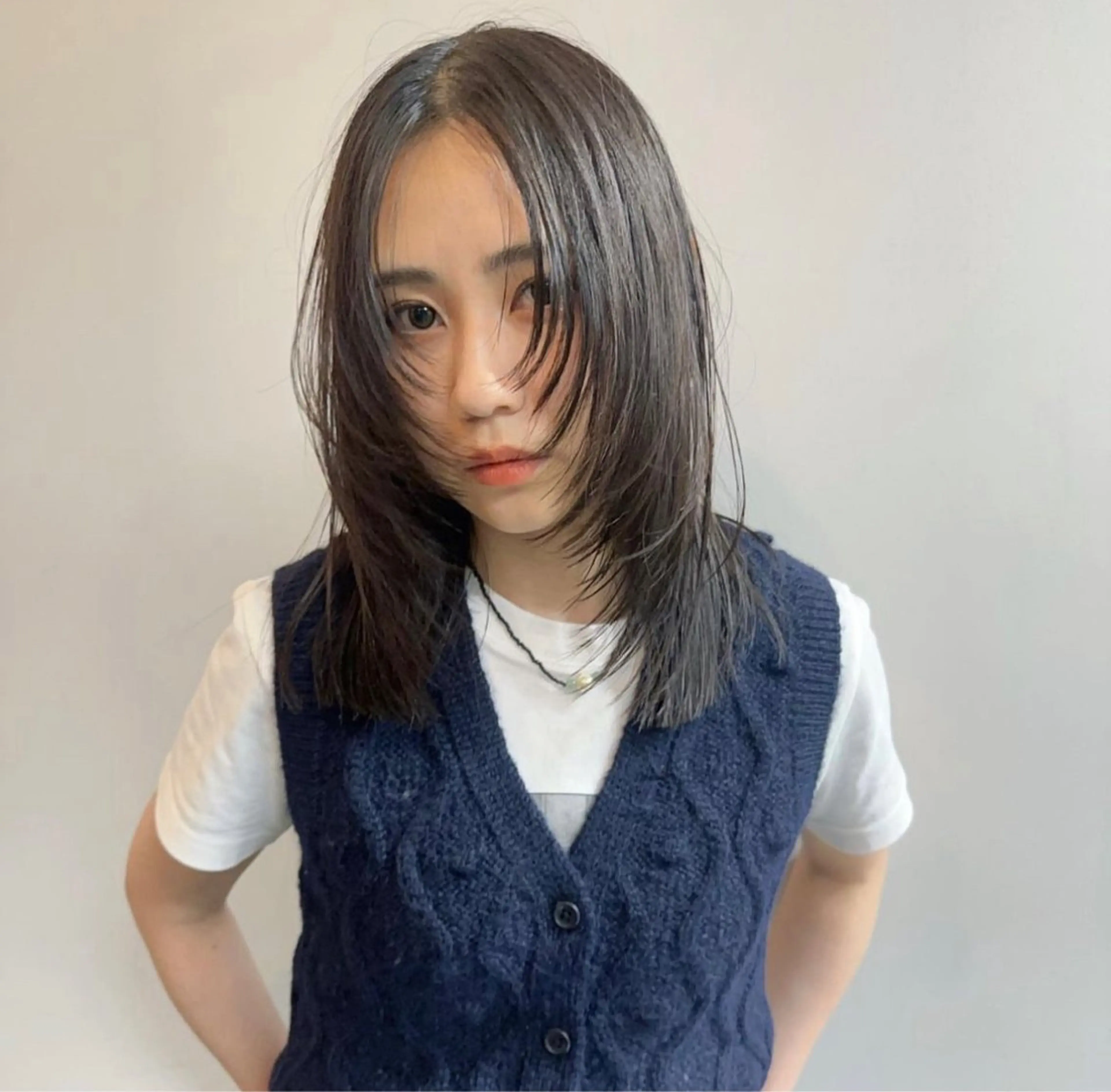 ミディアム ヘアアレンジ 顔周りカット レイヤーカット ボブ/顔周りレイヤー 似合わせcut🪽のヘアスタイル