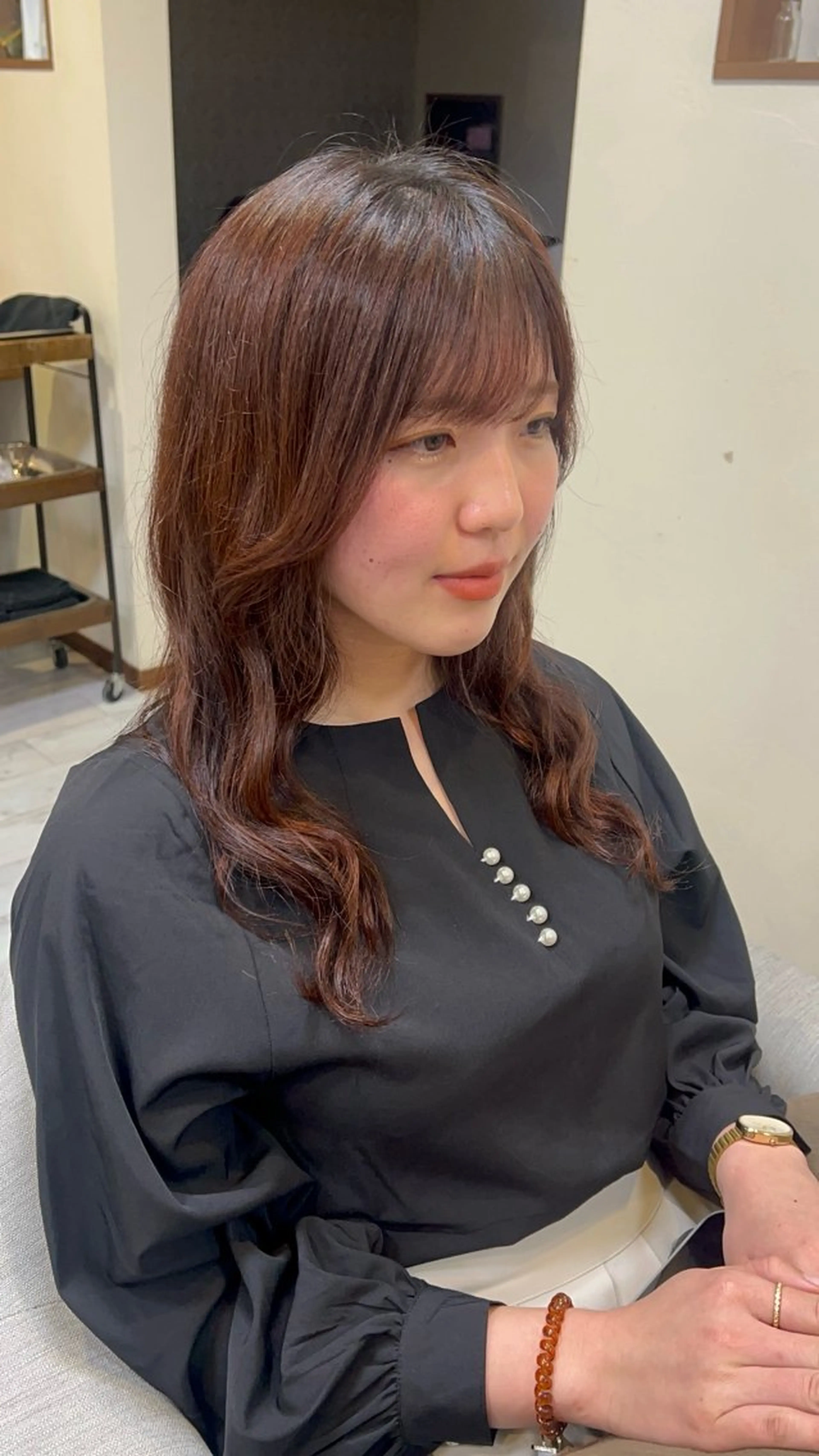 ロング パーマ amiehairroom所属・むらたナチュラルパー マ🌀透明感カラーのヘアスタイル