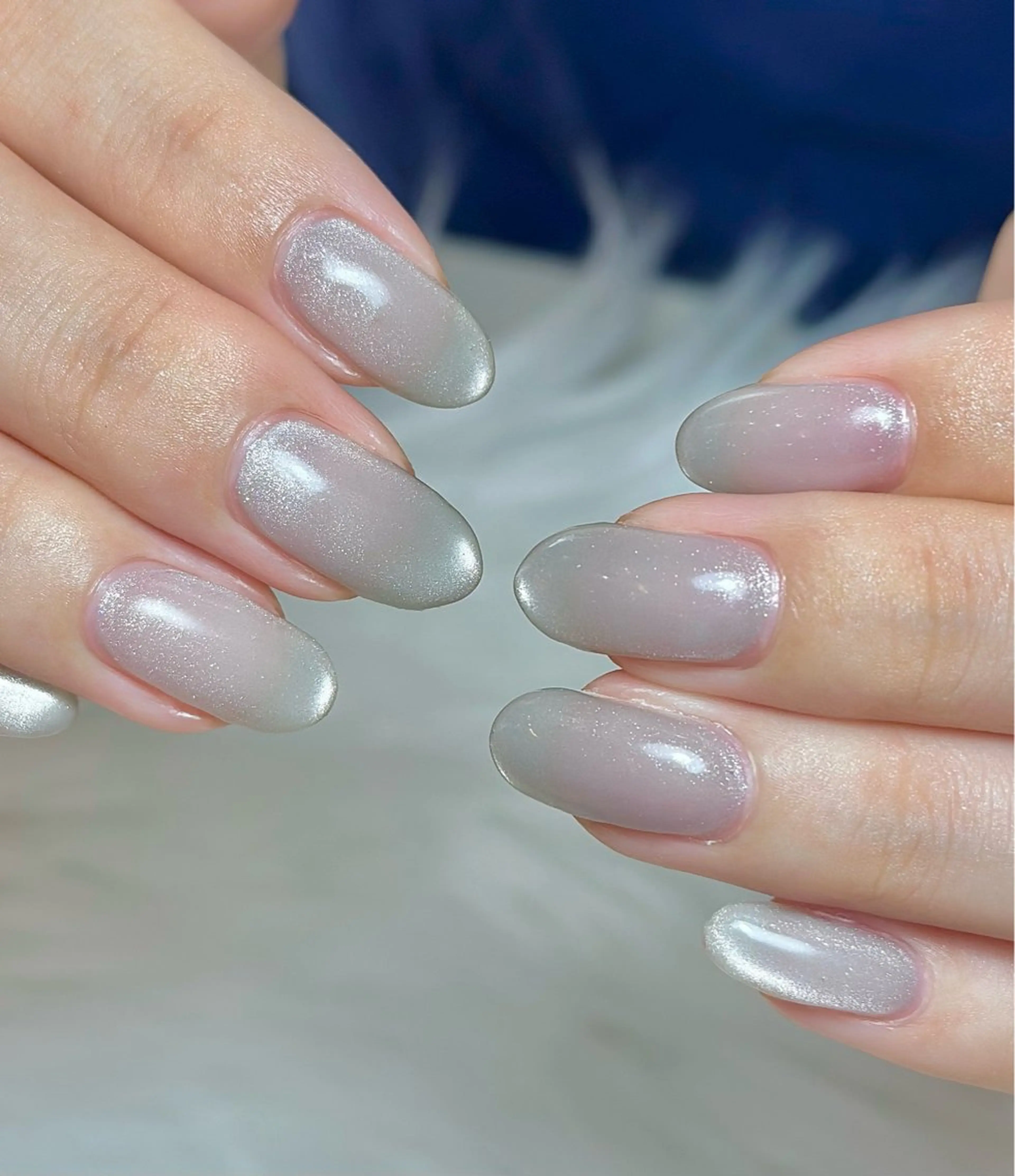 ネイル マグネットネイル ホワイト ハンドネイル m_nail所属・O Mayaのネイルデザイン