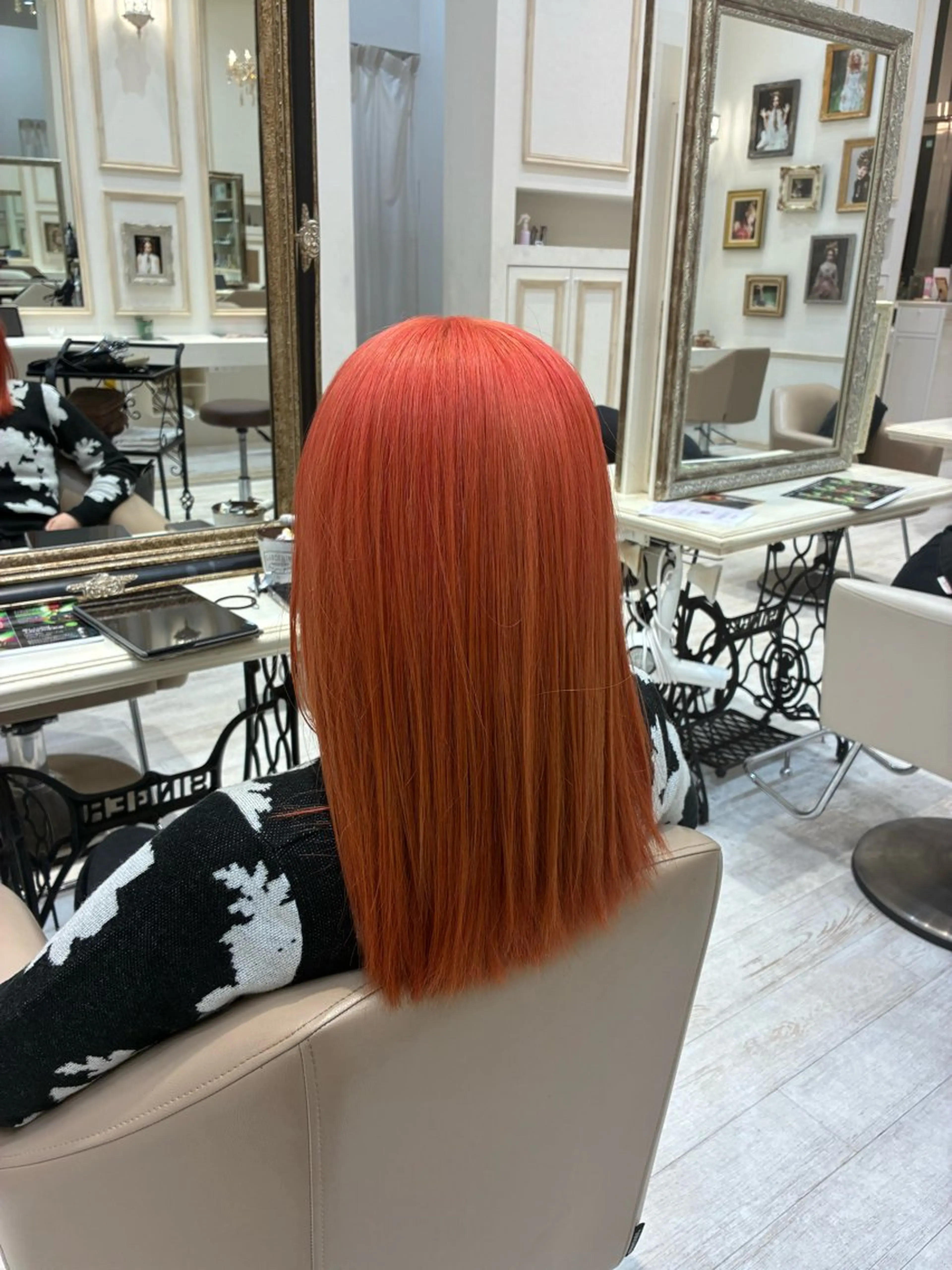 カラー ブリーチ ハイトーンカラー オレンジ ピンクカラー FEERIE ✨️岩崎圭祐✨️のヘアスタイル