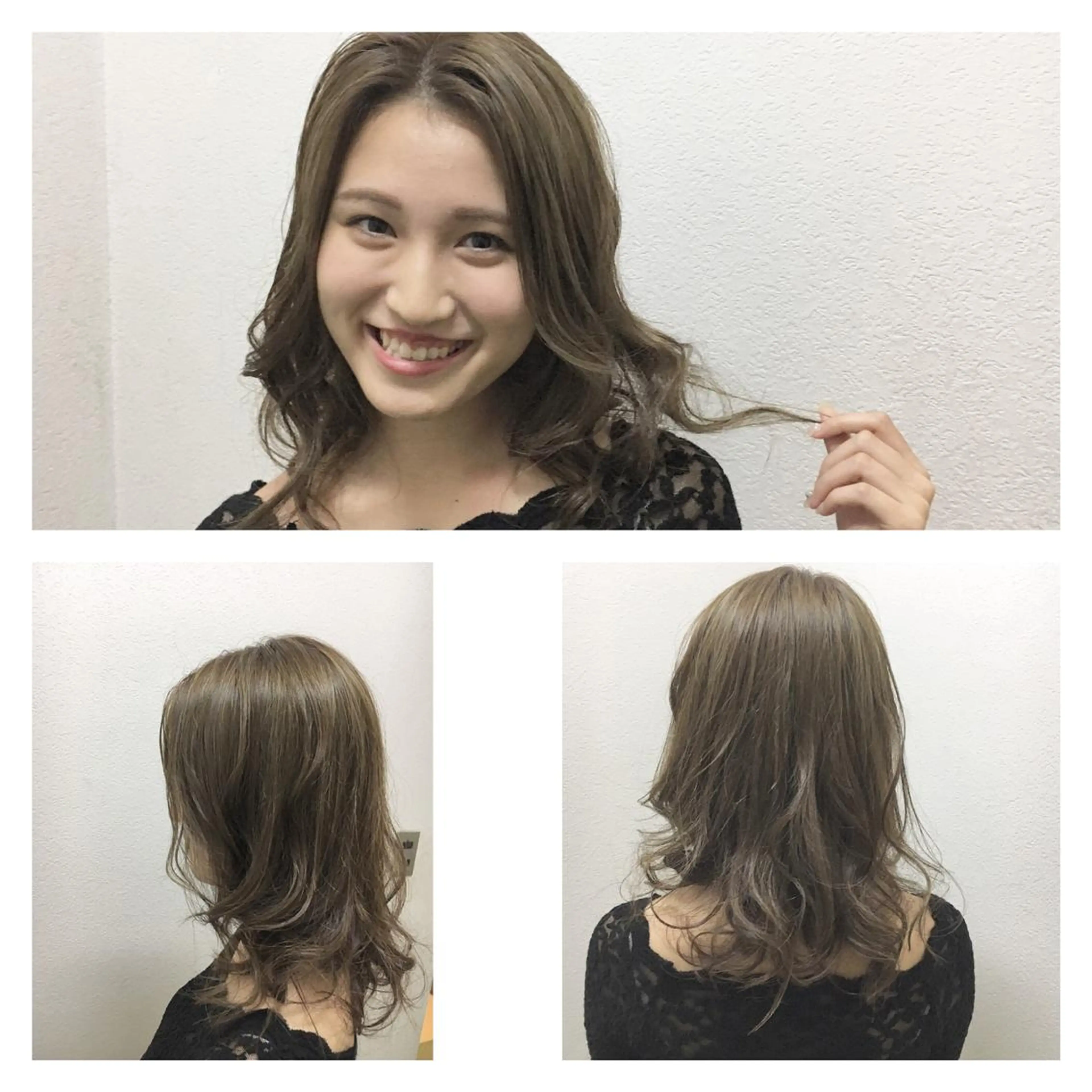 ミディアム カラー ハイライトカラー ハイライト JIL BLAN 京都のヘアスタイル