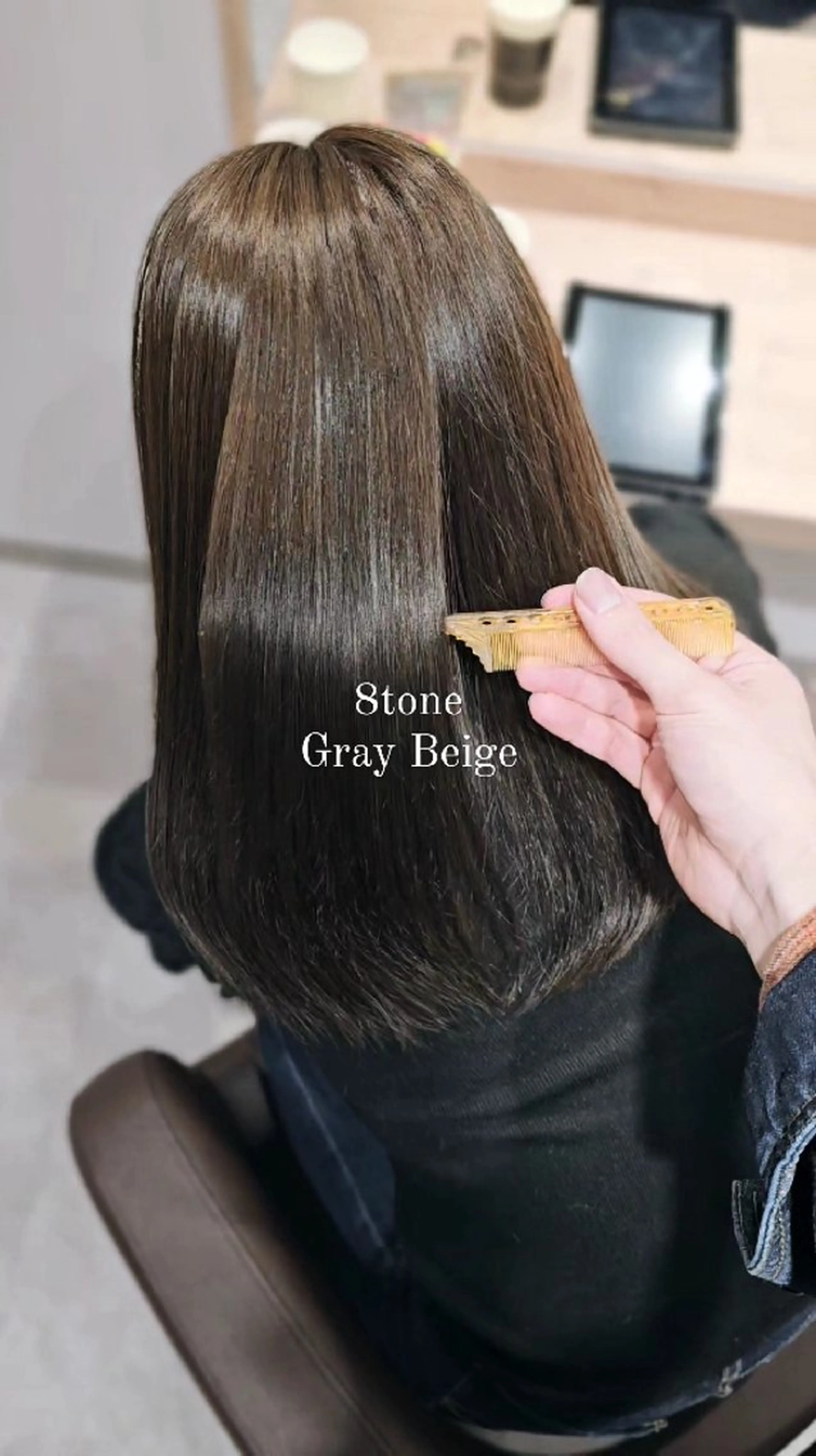 ミディアム カラー グレージュ カット ヘアカラー トリートメント サロウィン　神戸三宮店所属・三宮No.1ブリーチ 無しカラー/杉山太貴のヘアスタイル