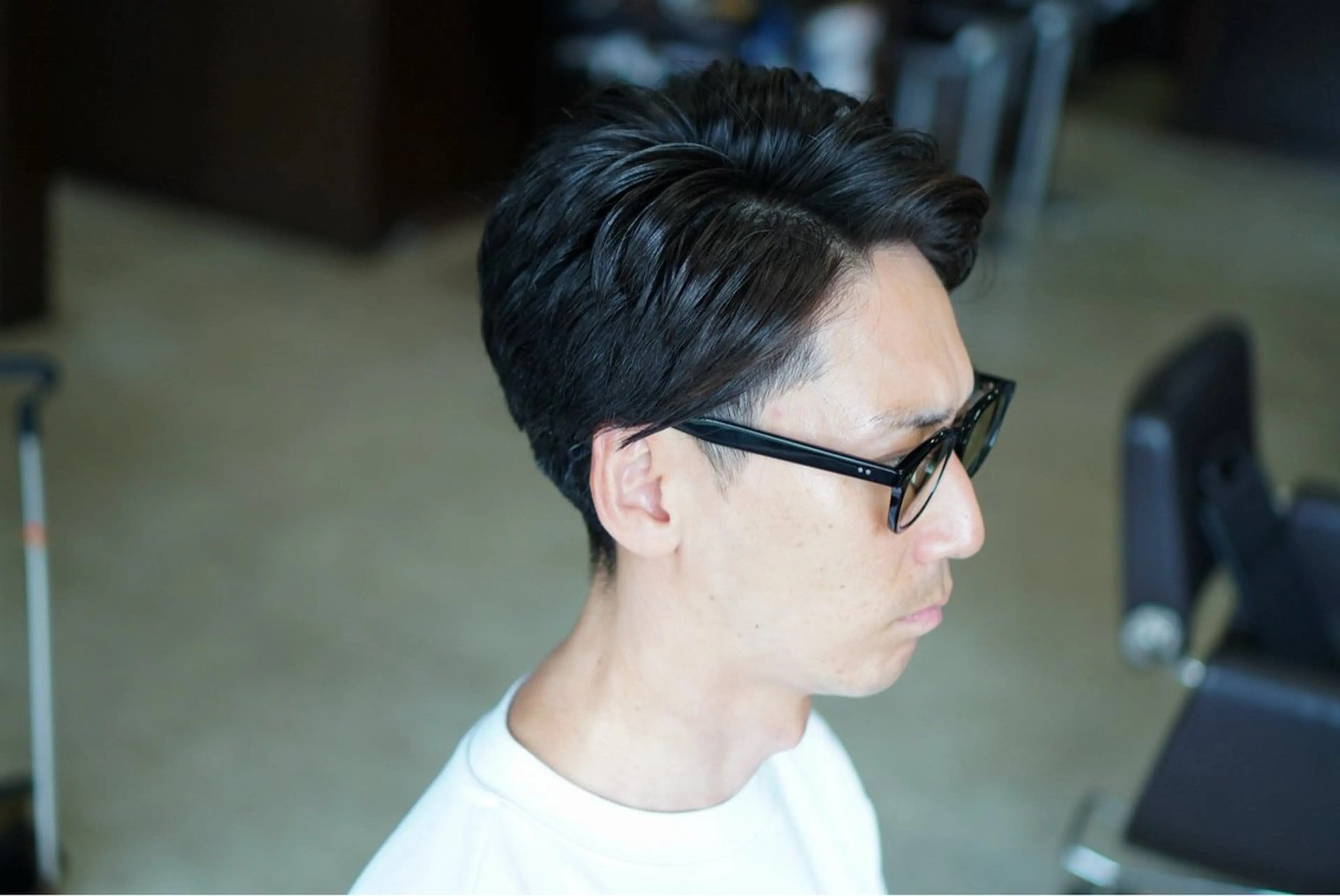 ショート メンズ オールバック ビジネス 刈り上げ カット 中島 剛のヘアスタイル