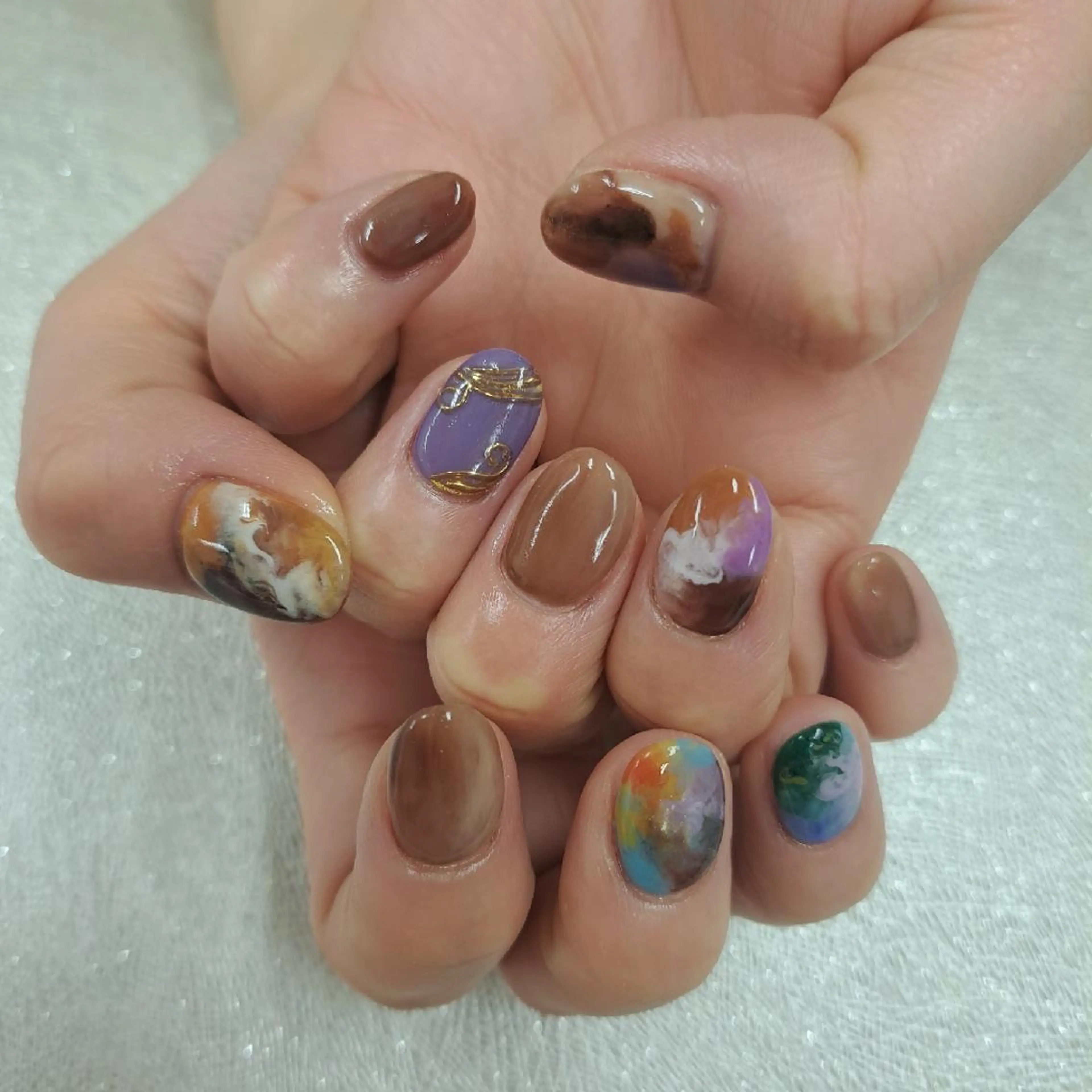 ネイル アートネイル ジェルネイル 持ち込み ニュアンスネイル パラジェル 河野ちえ (雑誌掲載サロン)のネイルデザイン