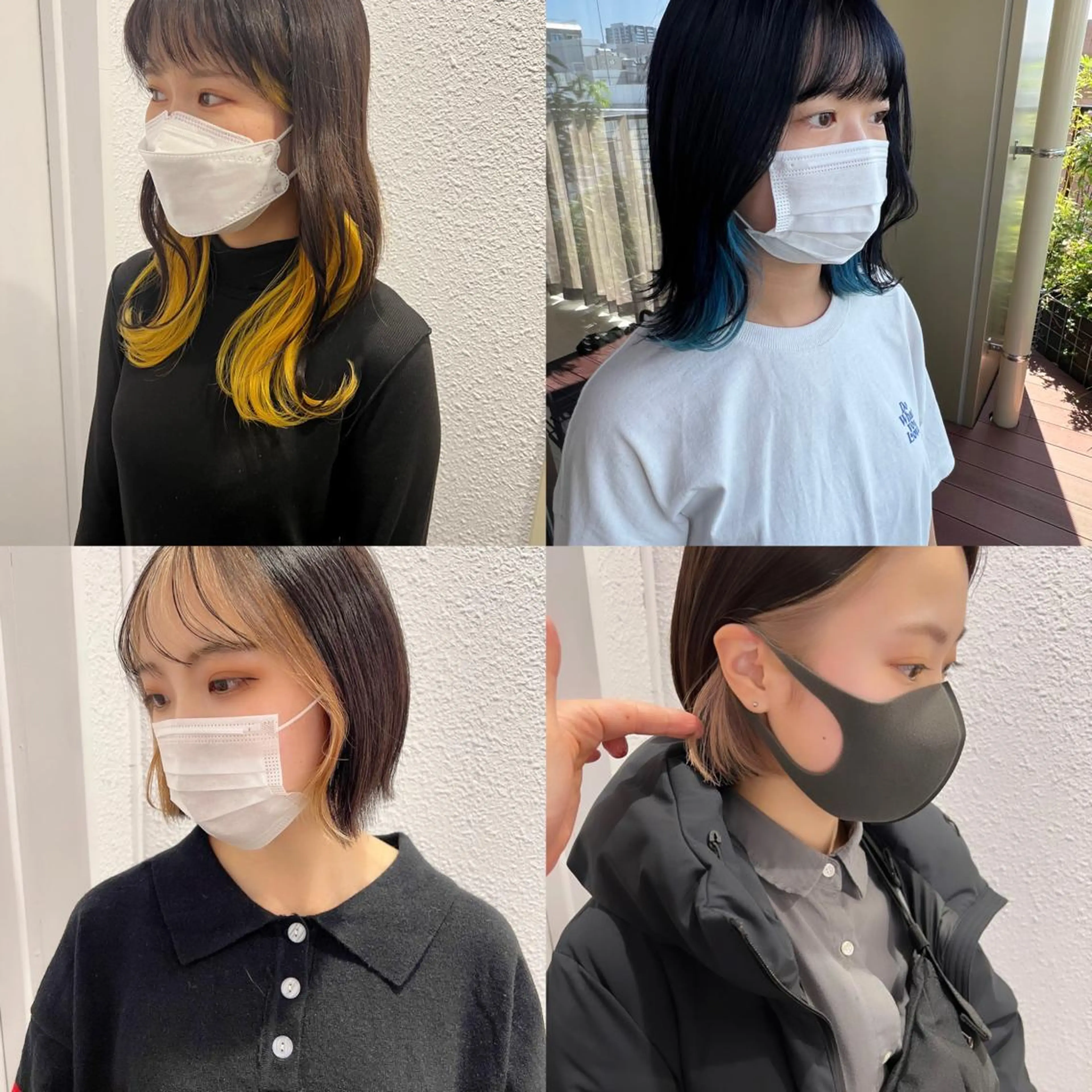ミディアム カラー ハイトーンカラー ヘアカラー 韓国🇰🇷レイヤー おくれ毛/顔まわりのヘアスタイル