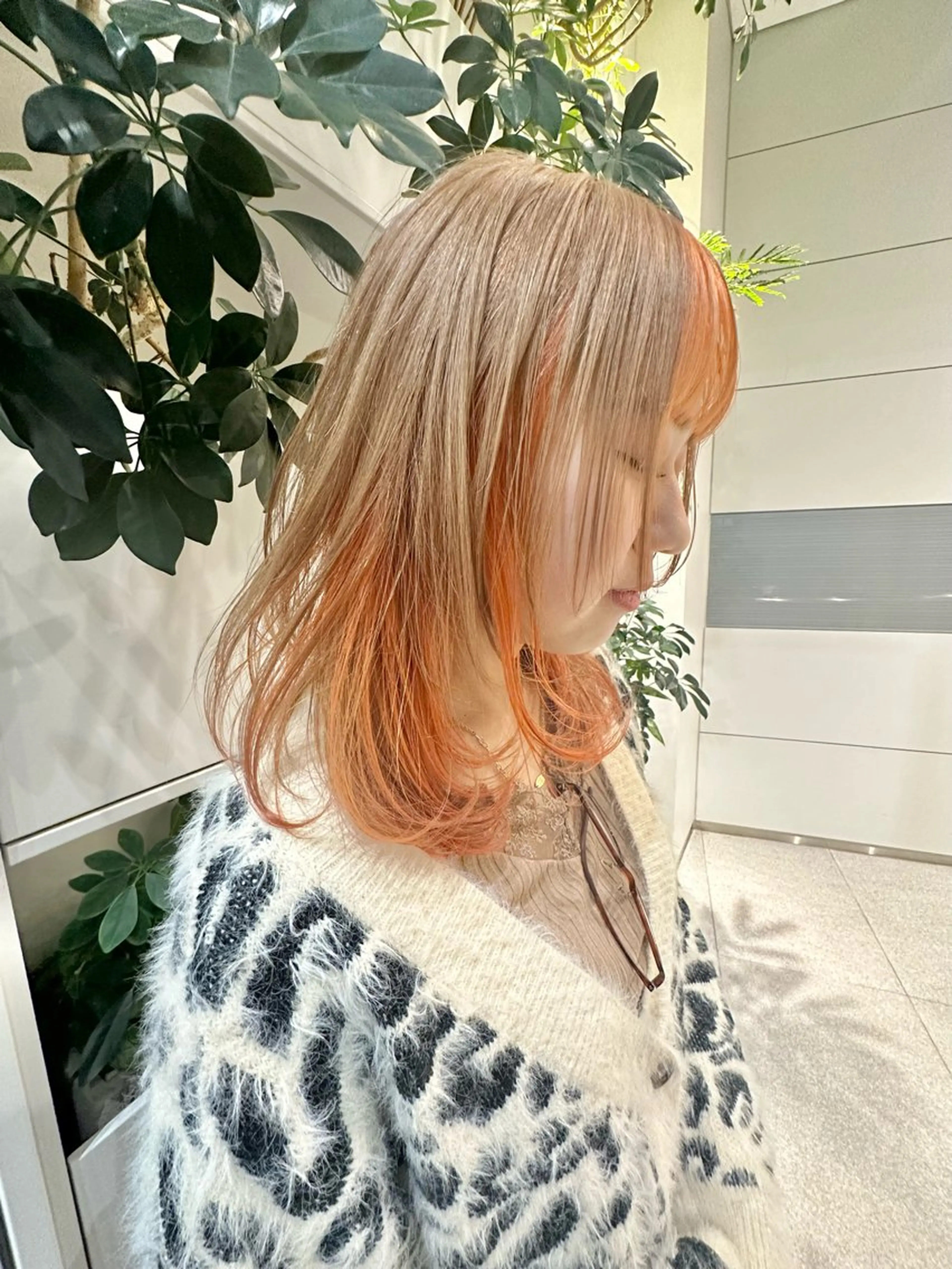 ミディアム ヘアカラー トリートメント 完全個室サロン💐 代表取締役💐梶谷のヘアスタイル