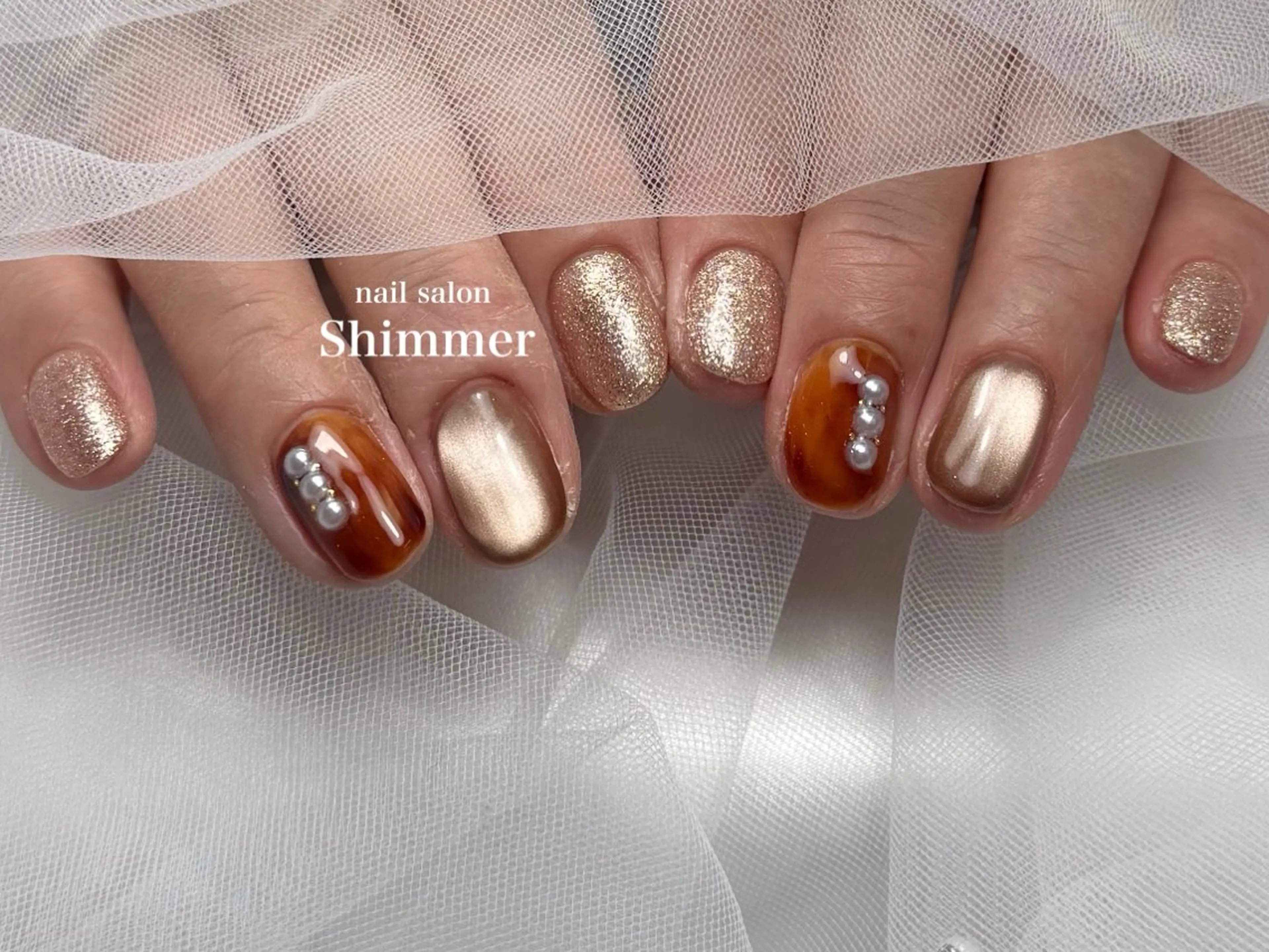 ネイル ハンドネイル Shimmer Risaのネイルデザイン