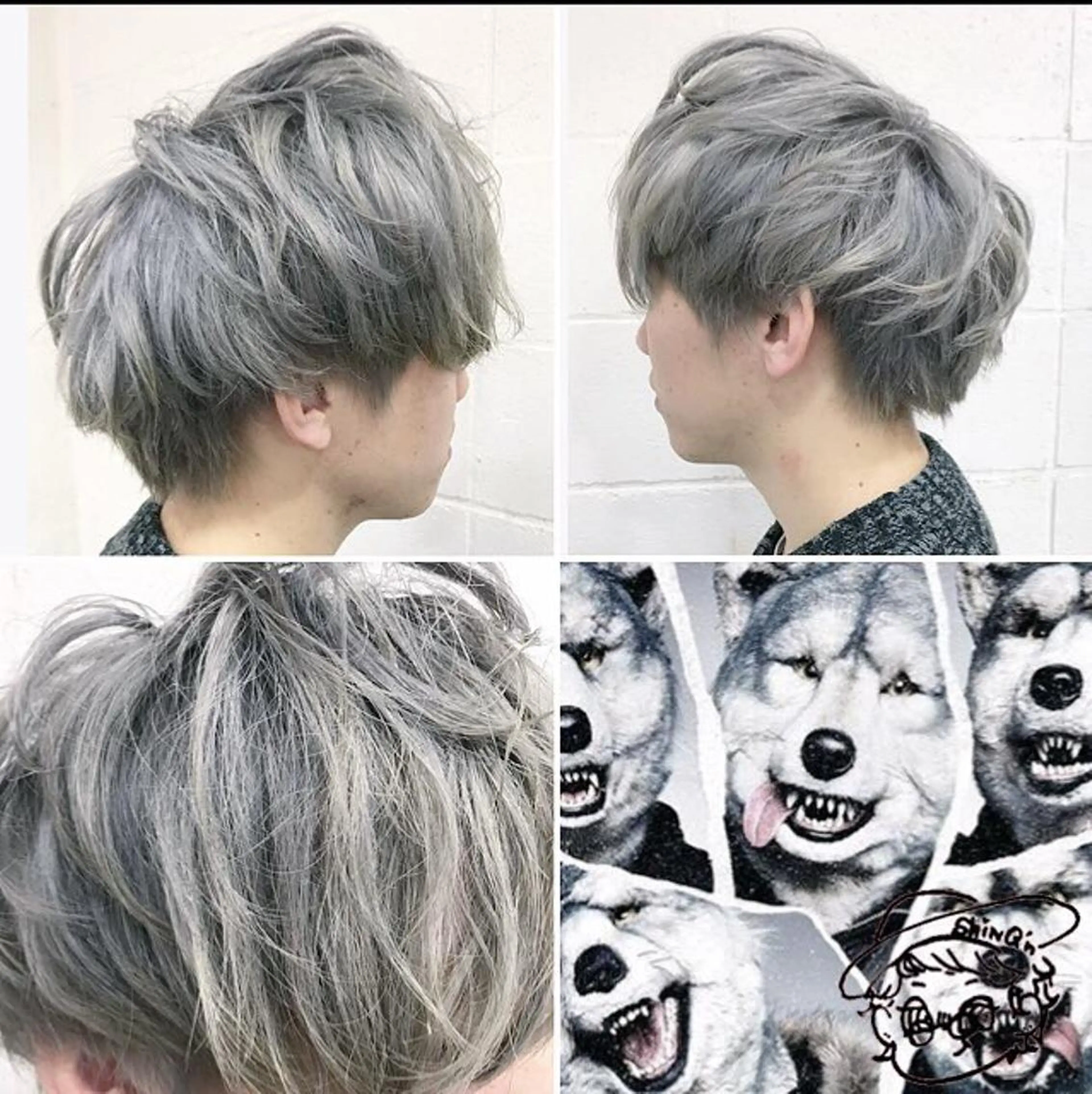 ショート カラー メンズ メンズブリーチ アッシュ 黒髪 ブリーチ ヘアカラー トリートメント "PEPPU "所属・派手髪、ハイトーン ショートヘアShinのヘアスタイル