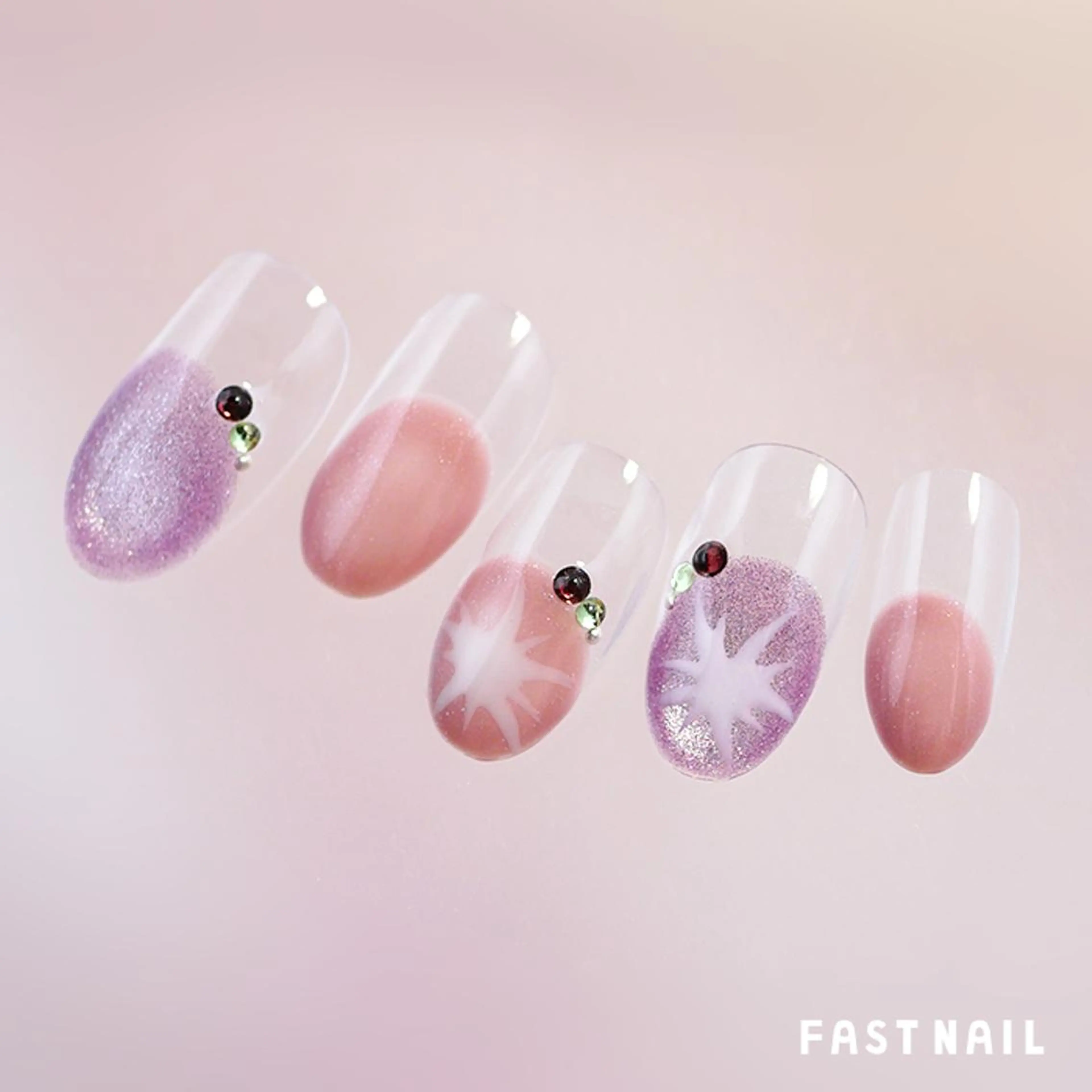 ネイル アートネイル クリアネイル マグネットネイル ストーンネイル 夏ネイル FASTNAIL LOCO東大和店のネイルデザイン