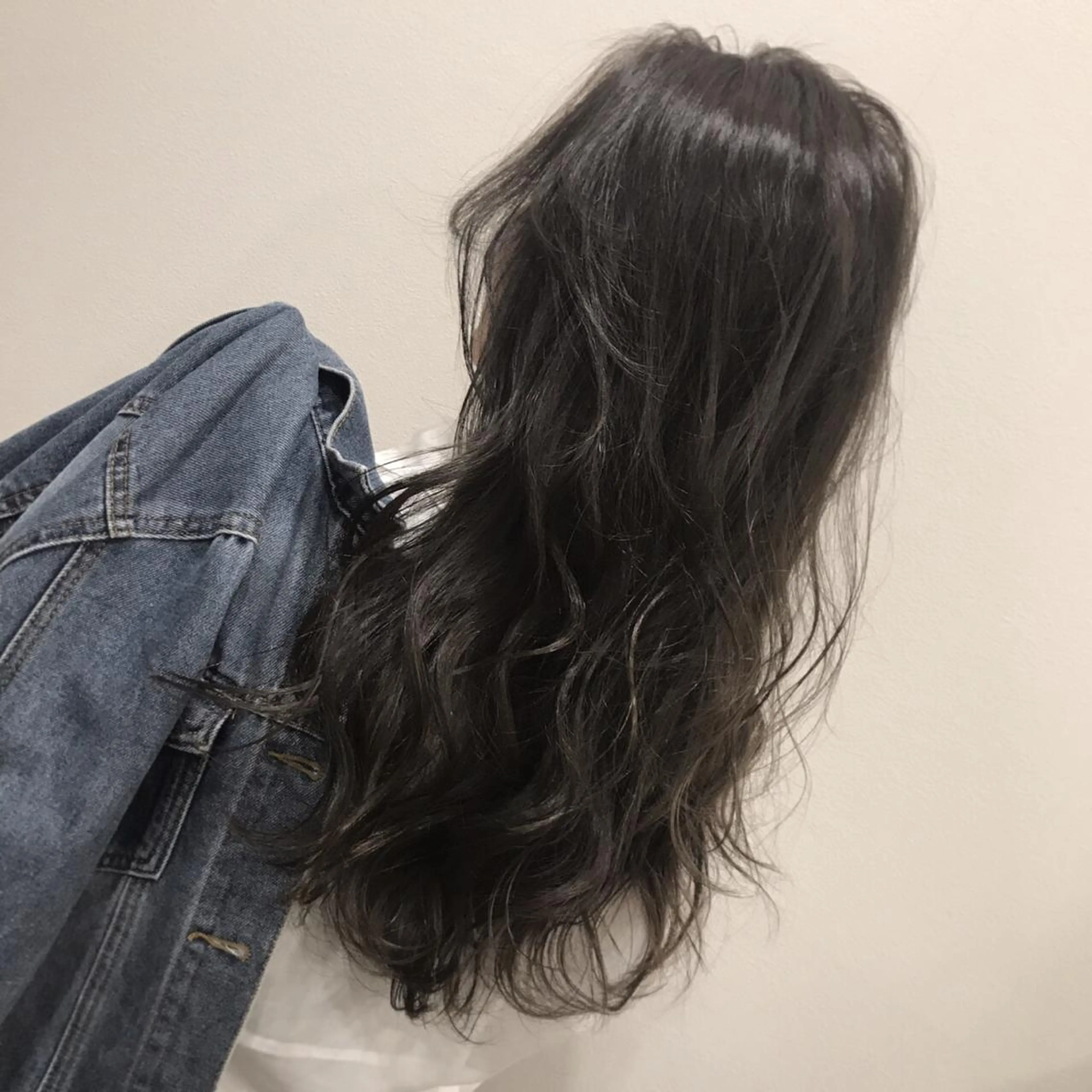 セミロング カラー パーマ ヘアアレンジ marshu  梅田店所属・髪質改善 透明感×韓国風のヘアスタイル
