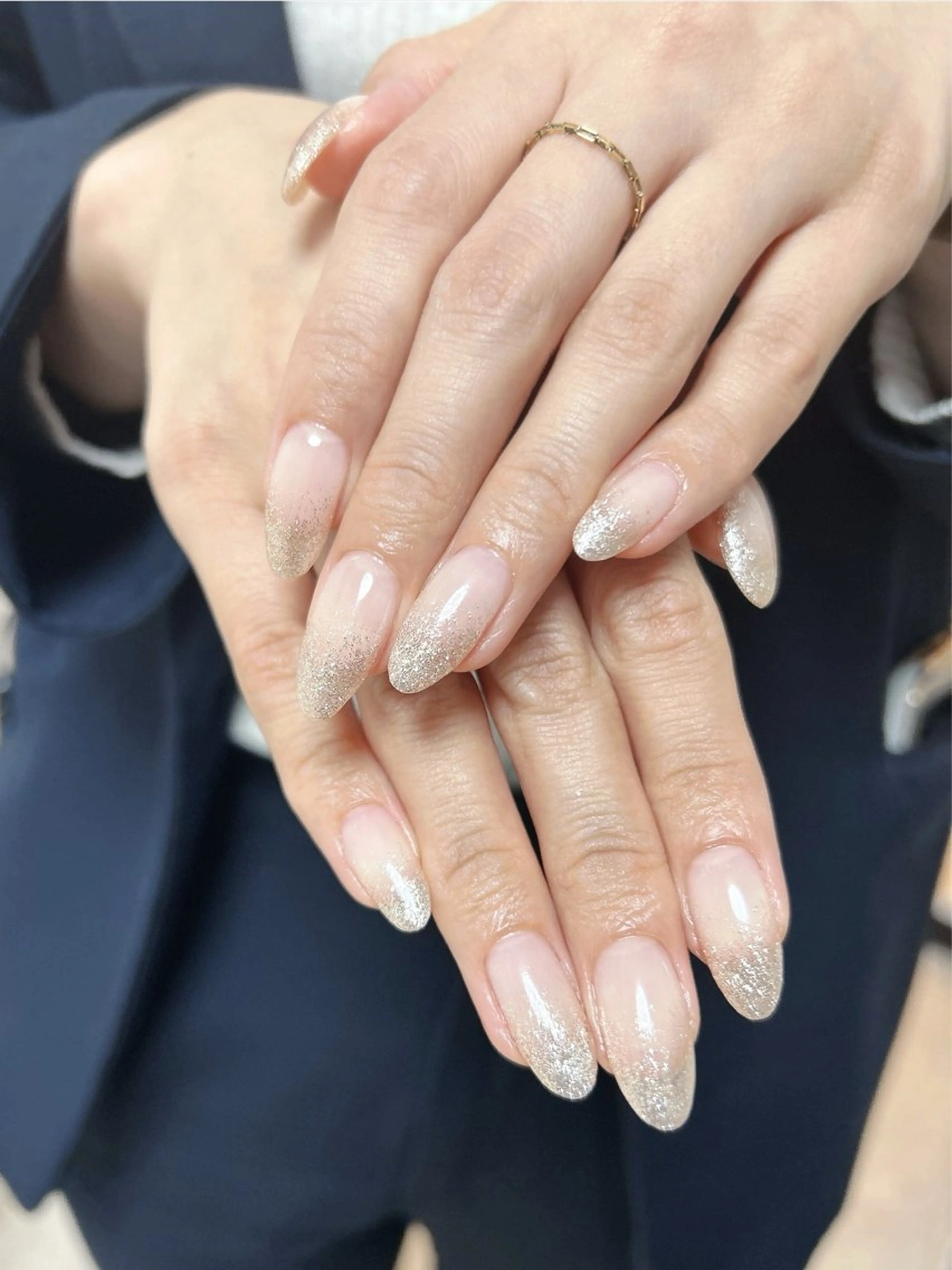 ネイル グラデーション ラメ(グリッター) ラメグラデーション ハンドネイル ten nail salon　かえでのネイルデザイン