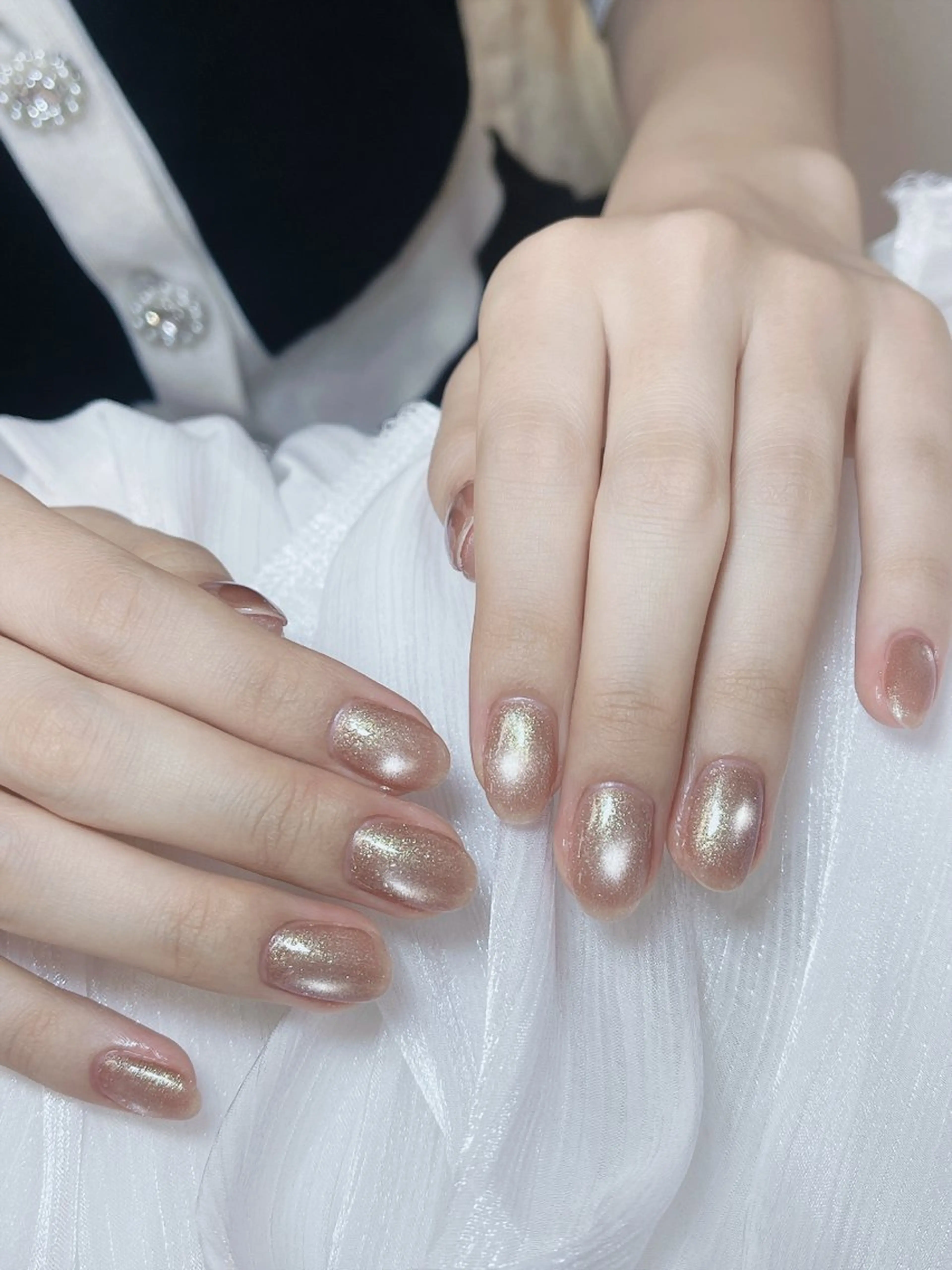 ネイル チークネイル フレンチネイル グラデーション キラキラネイル 韓国ネイル ハンドネイル DUO MI所属・DUO   MI nail salonのネイルデザイン