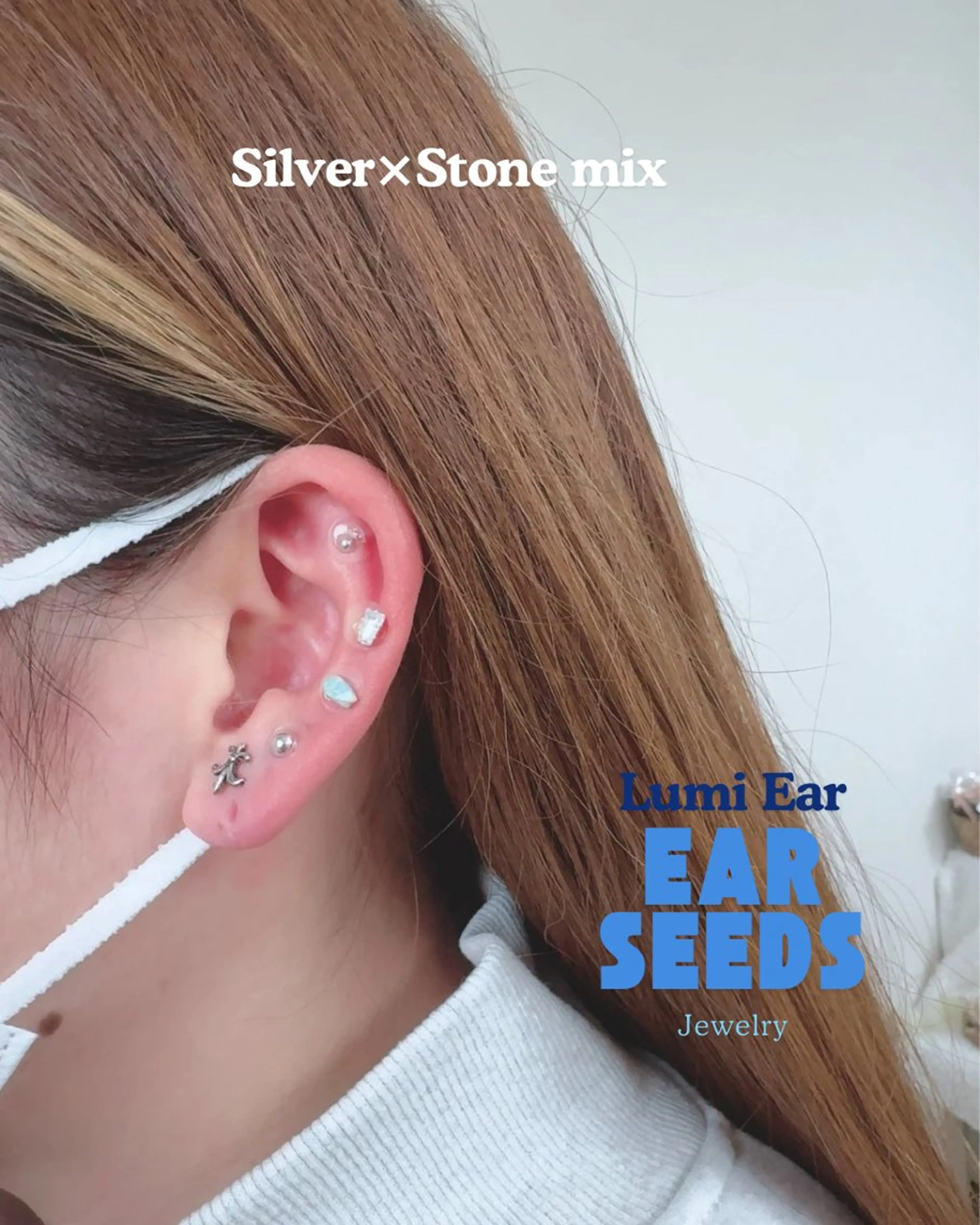 耳ツボジュエリー10粒&全身もみほぐしコースの写真