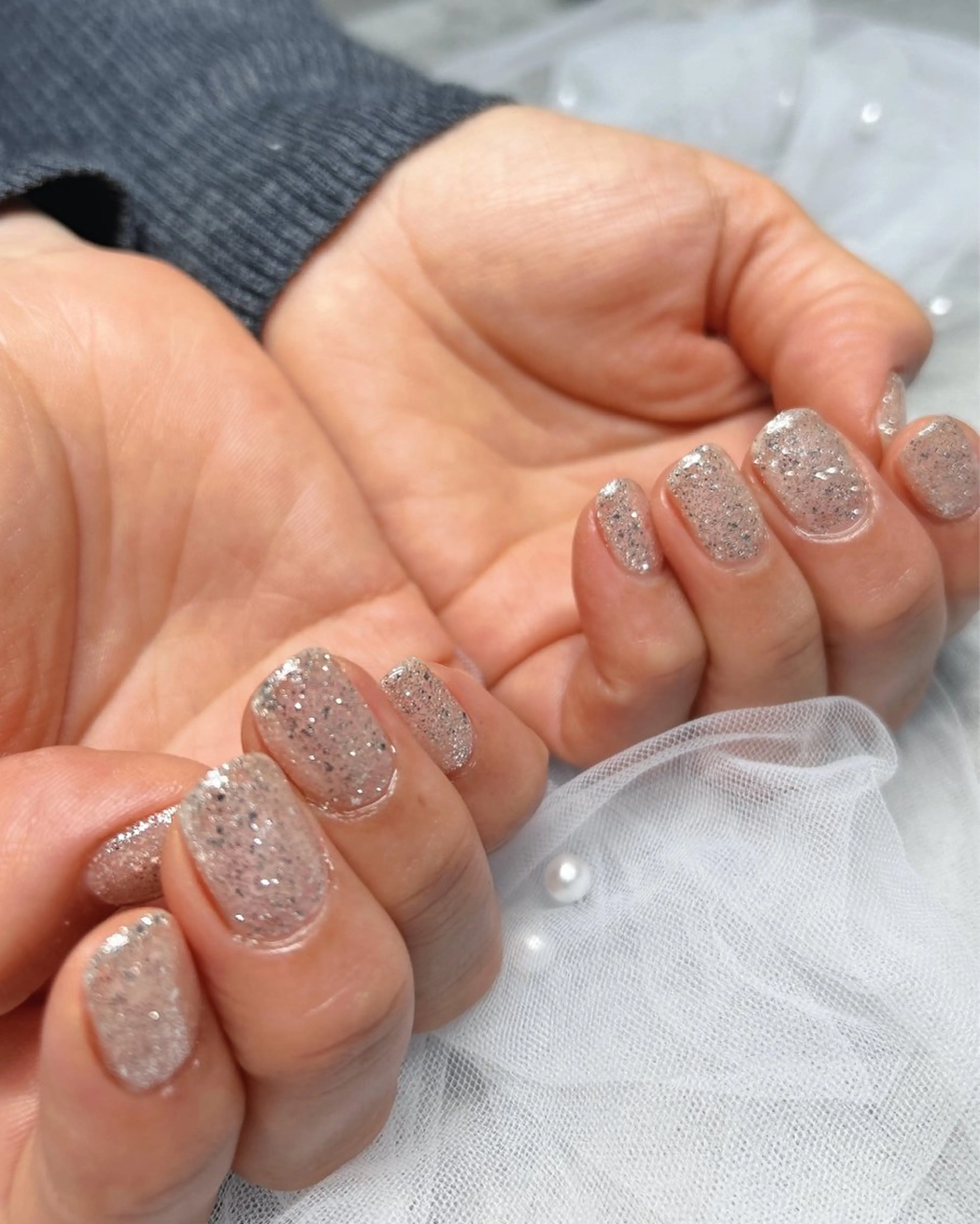 ネイル ラメ(グリッター) ワンカラーネイル ハンドネイル ten nail salon　かえでのネイルデザイン