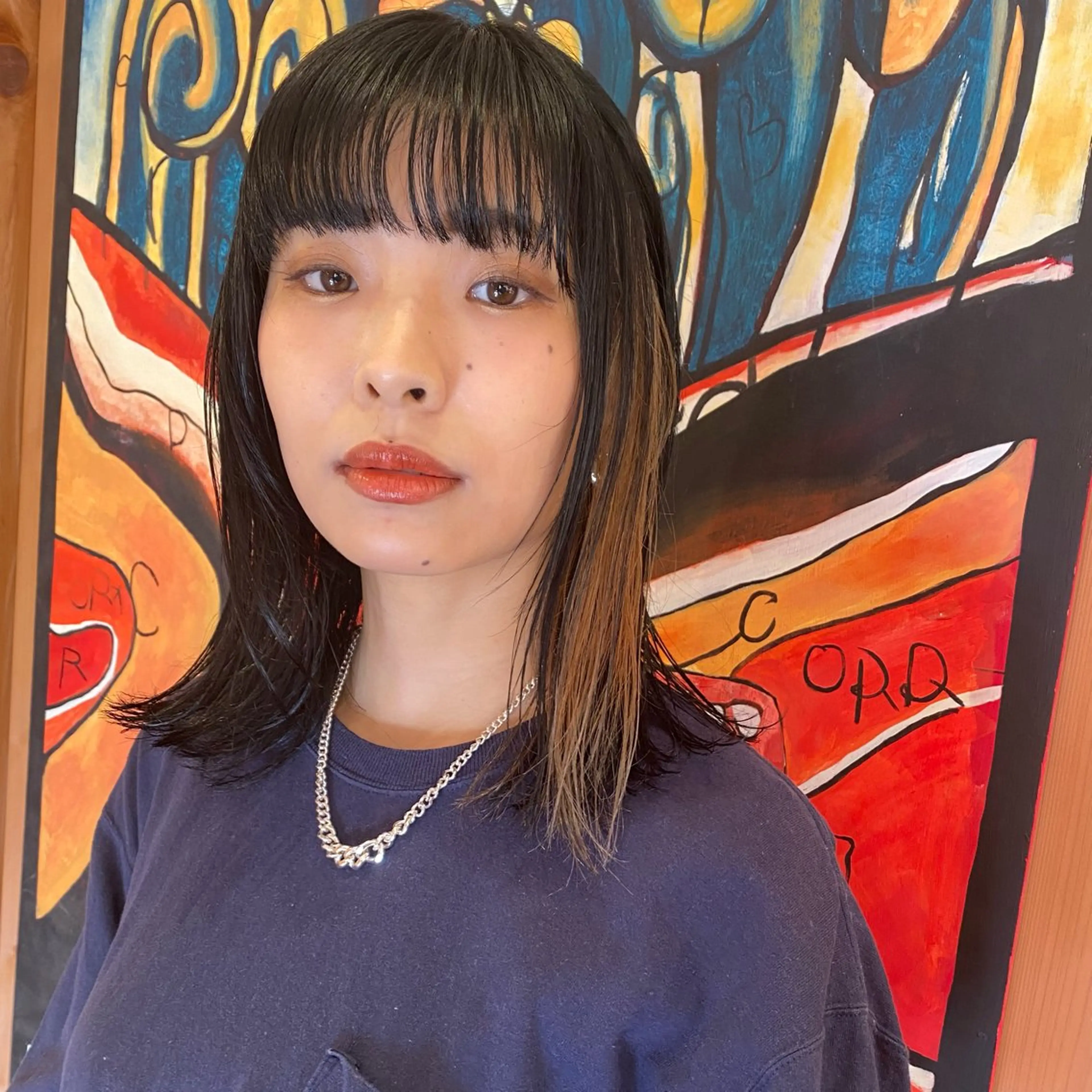 ミディアム カラー カット/パーマ/ カラー林本　南壱人のヘアスタイル