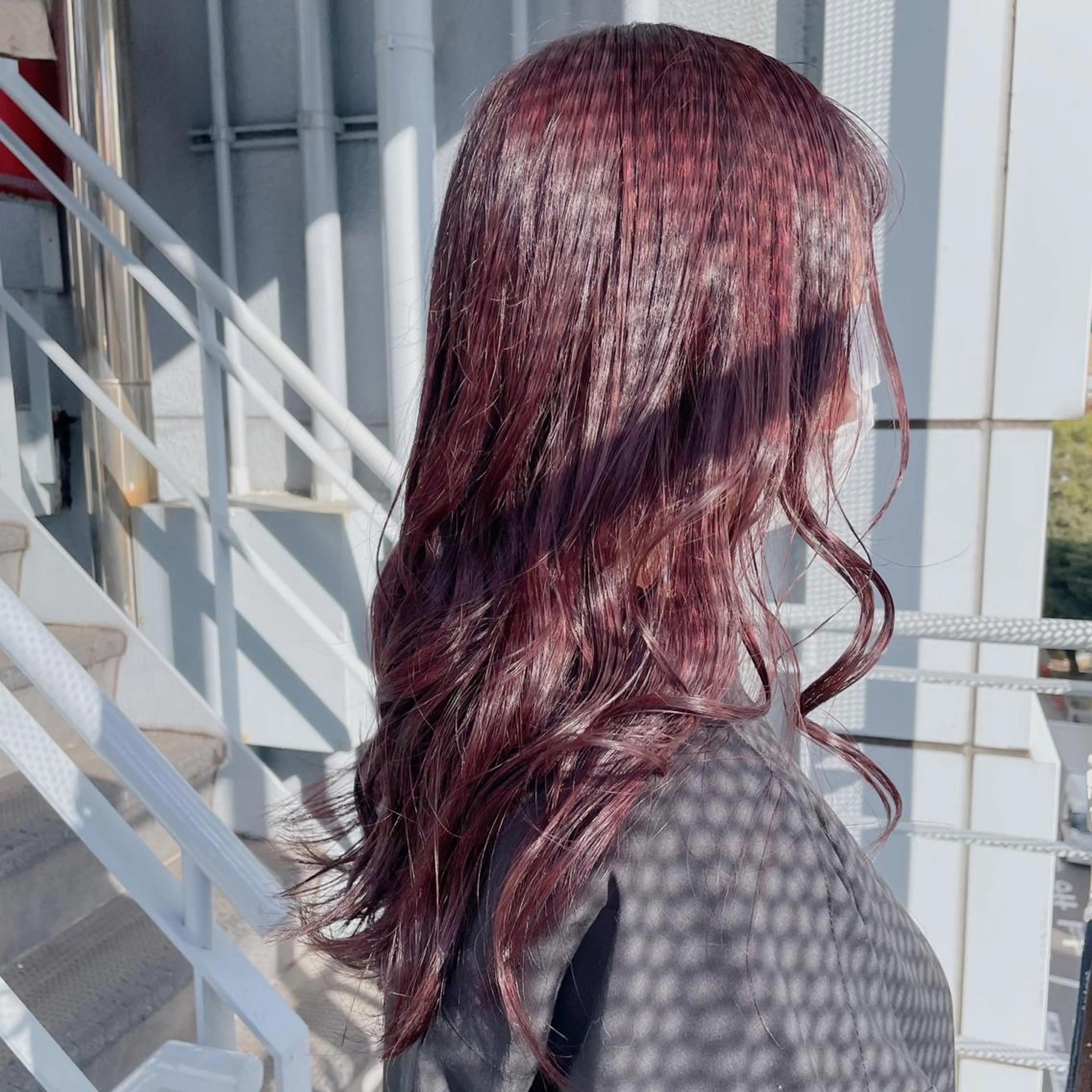 セミロング カラー ヘアアレンジ ピンクカラー なつき/艶ピンク/ girly hairのヘアスタイル