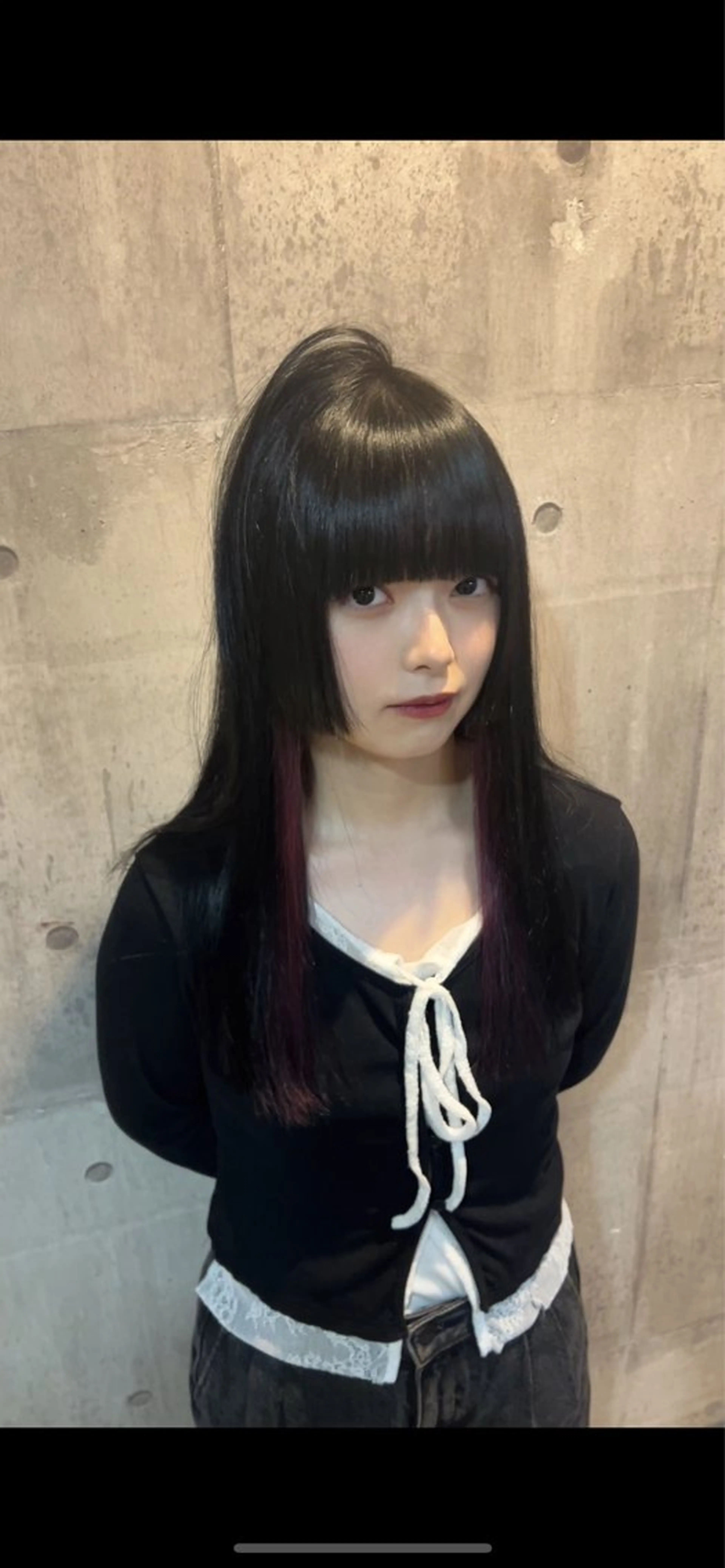 ロング カラー インナーカラー 姫カット Nagi ブリーチモデル募集のヘアスタイル